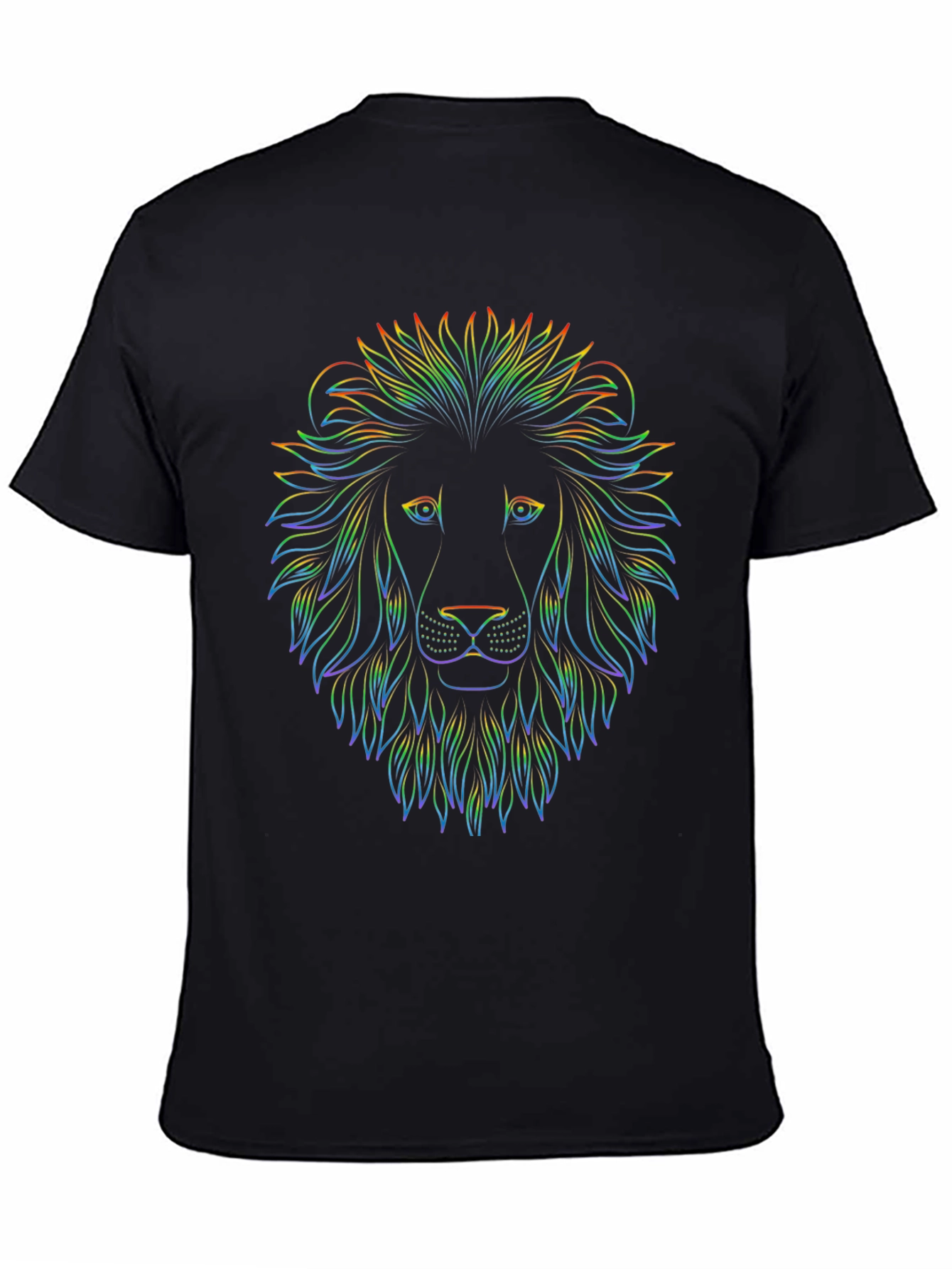 Rainbow Lion Graphic Black T-Shirt