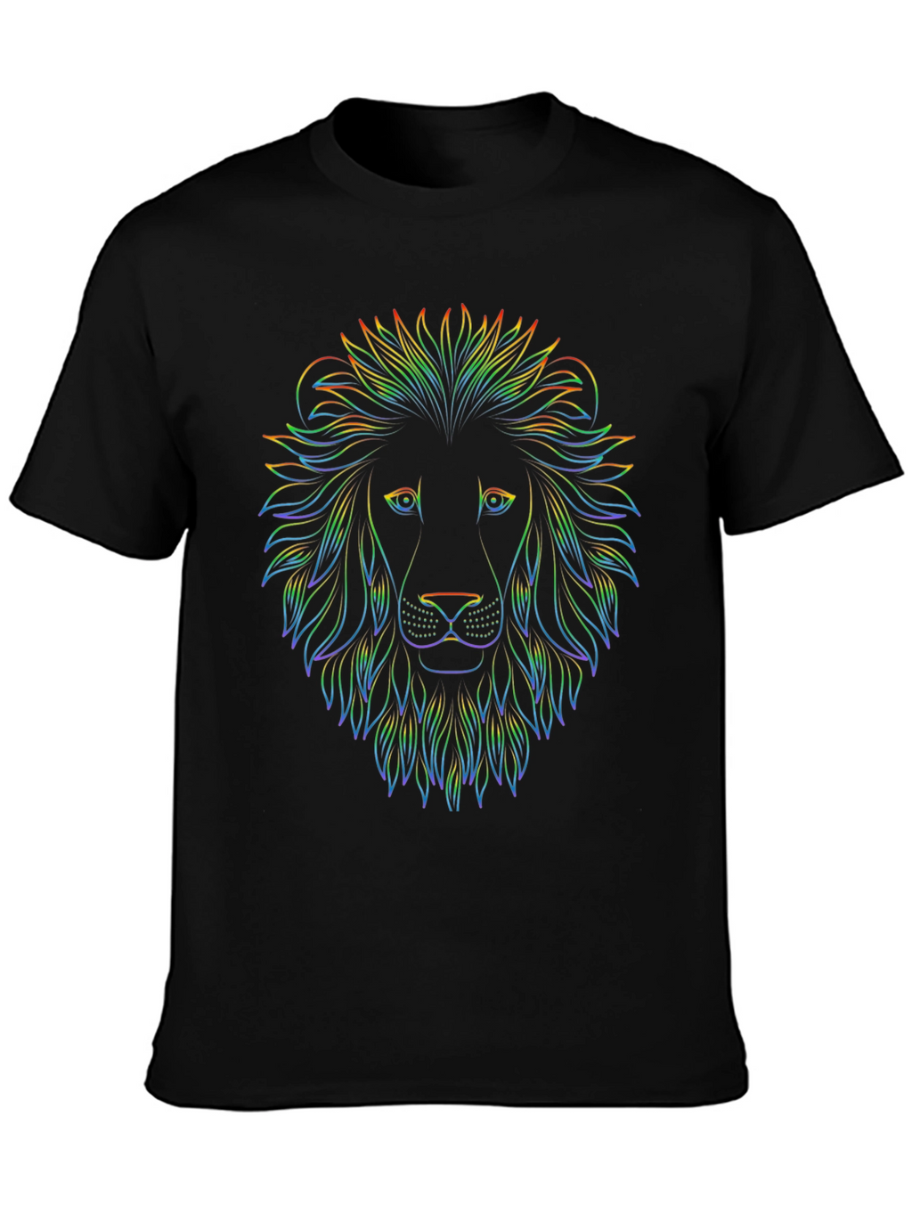 Rainbow Lion Graphic Black T-Shirt