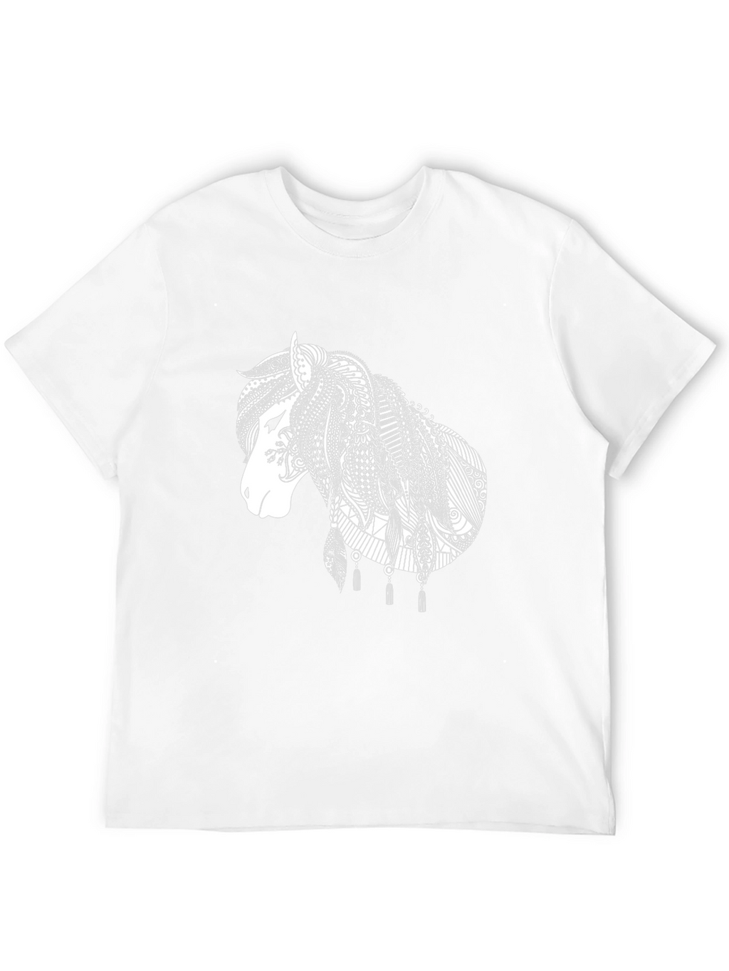 Black T-Shirt with White Horse Design