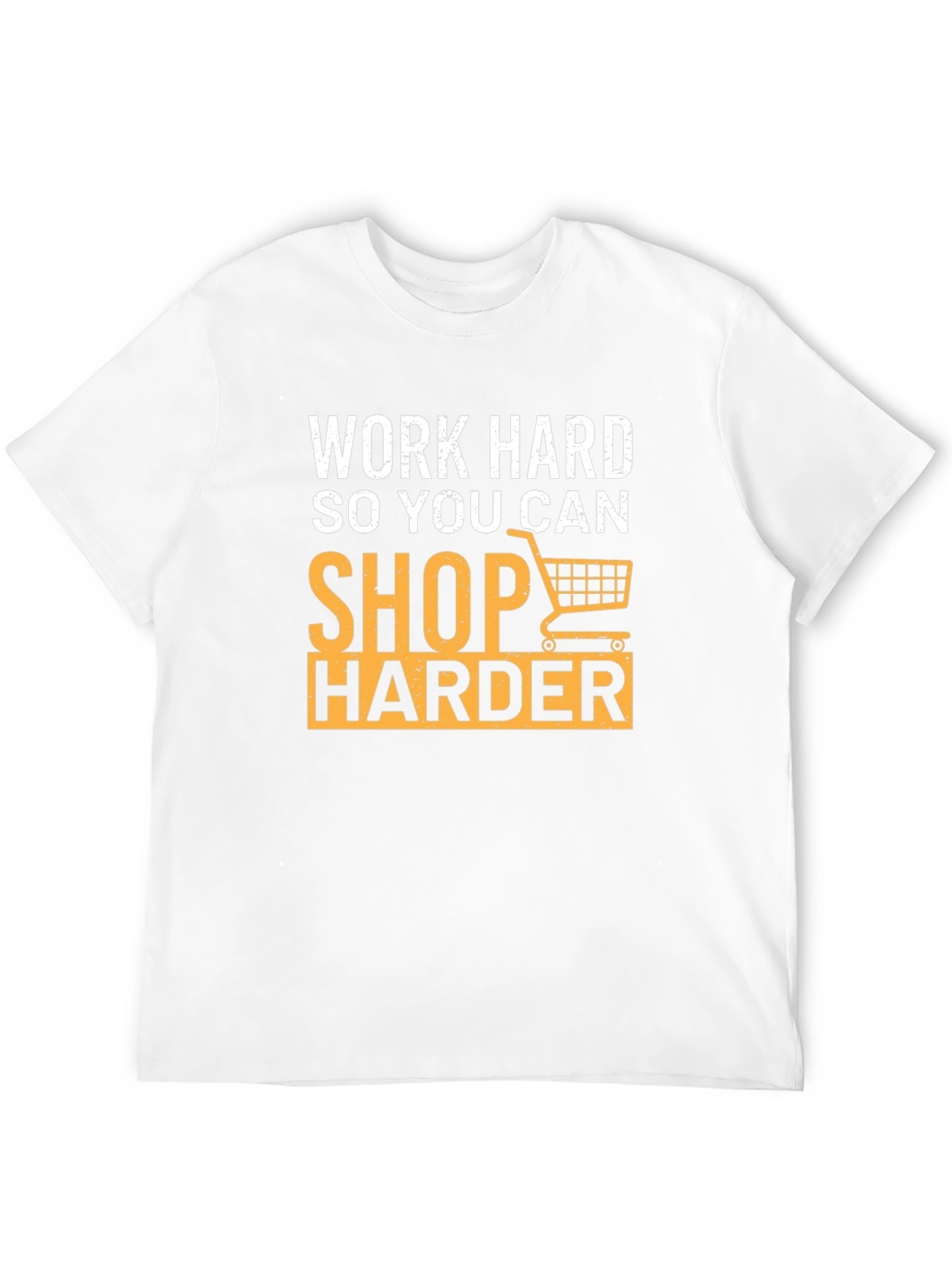 Work Hard Shop Harder Graphic Tee - Black Cotton T-Shirt