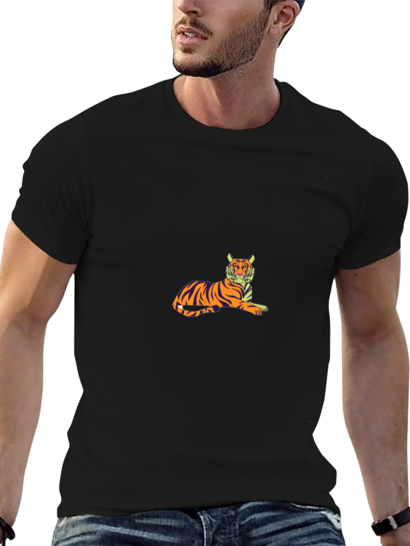 Cool Tiger Graphic Black T-Shirt