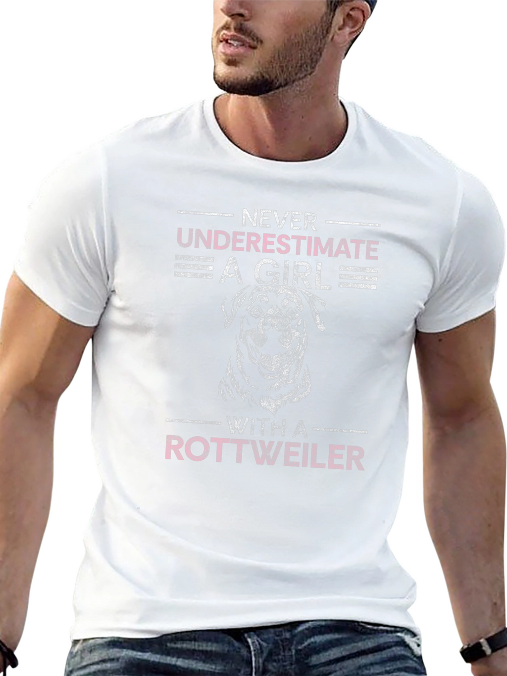 Never Underestimate A Girl Rottweiler T-Shirt