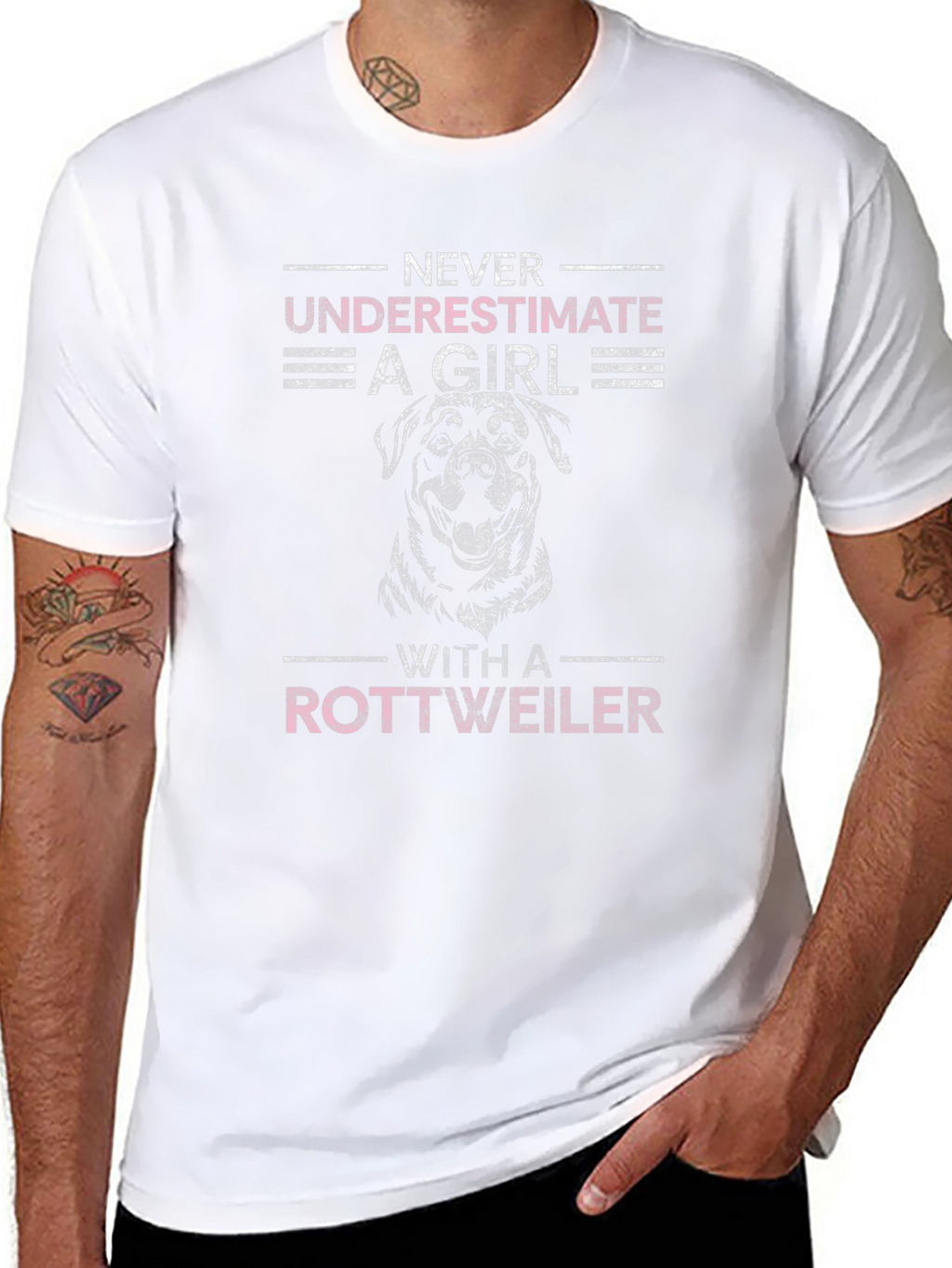 Never Underestimate A Girl Rottweiler T-Shirt