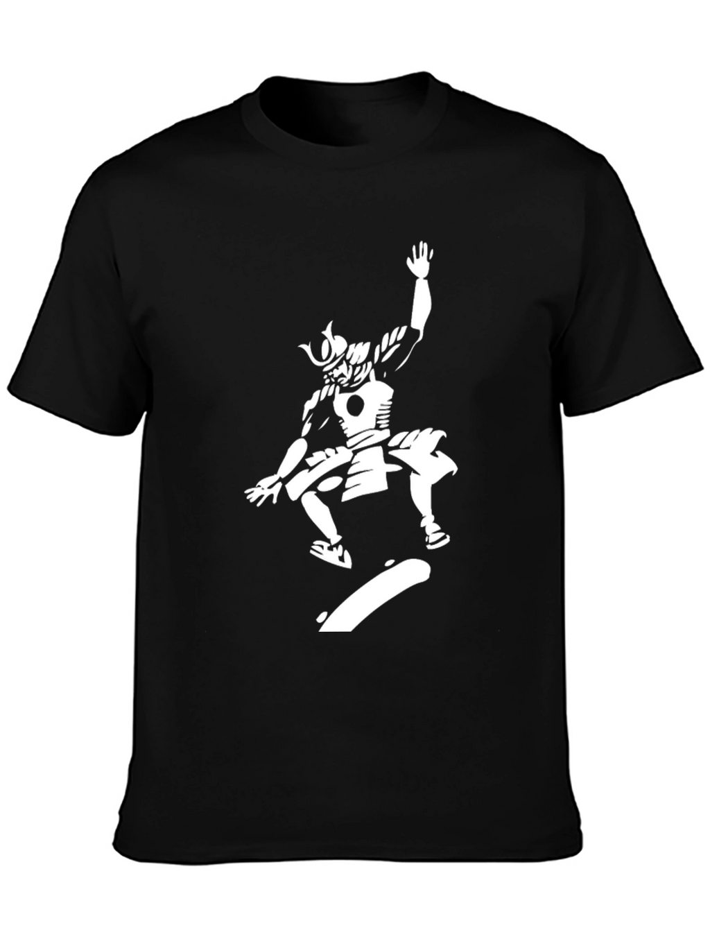 Samurai Skateboarder Graphic Black T-Shirt
