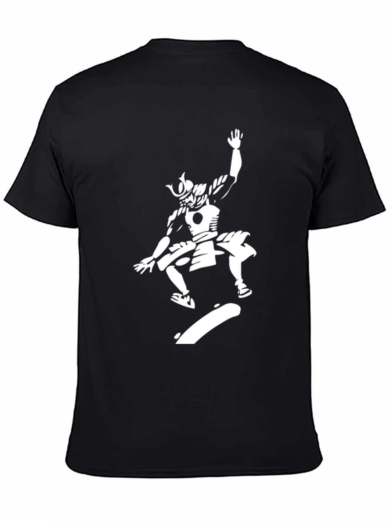 Samurai Skateboarder Graphic Black T-Shirt