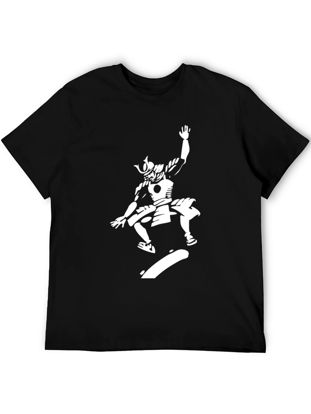 Samurai Skateboarder Graphic Black T-Shirt