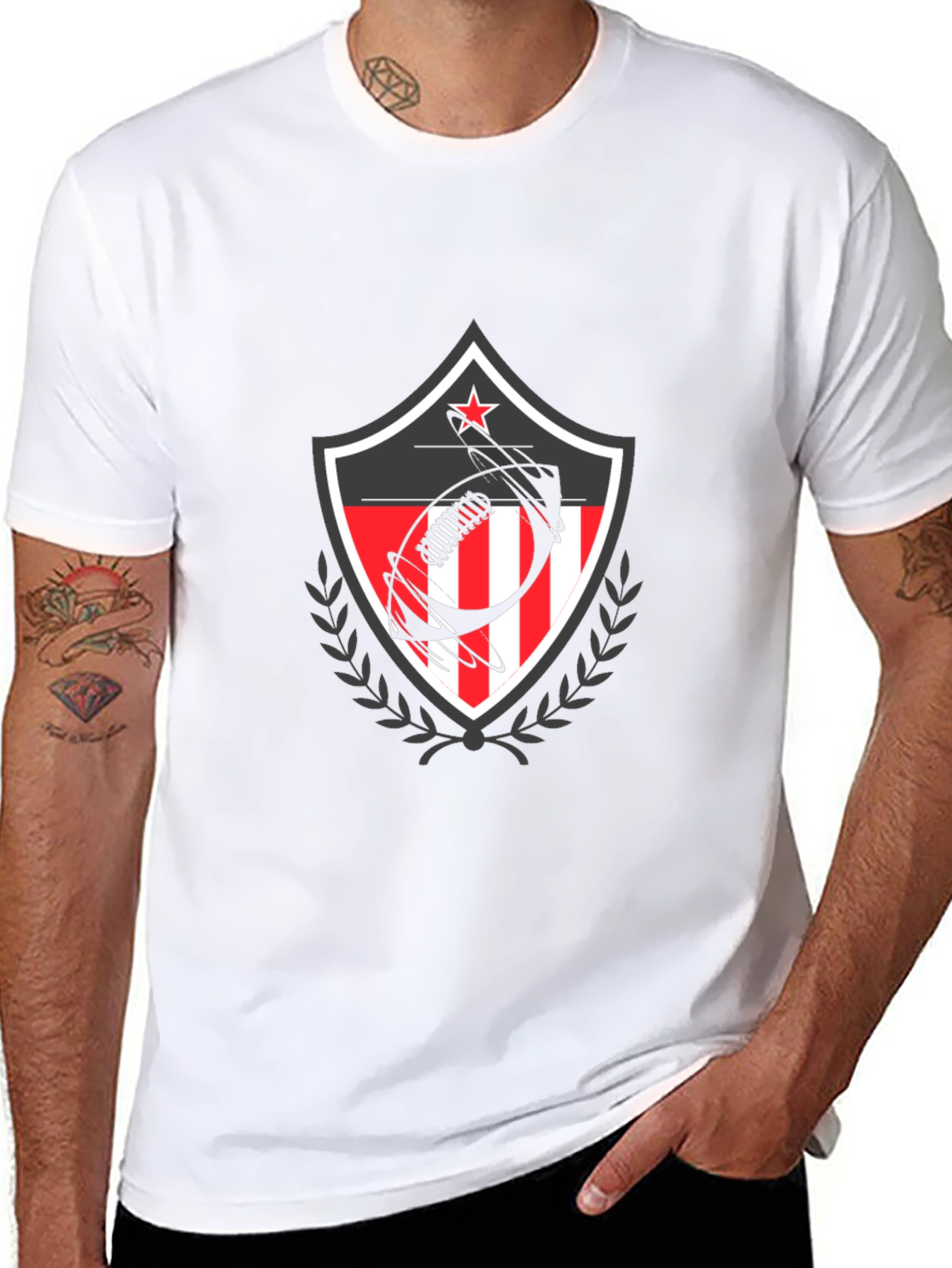Patriotic Football Shield Graphic T-Shirt