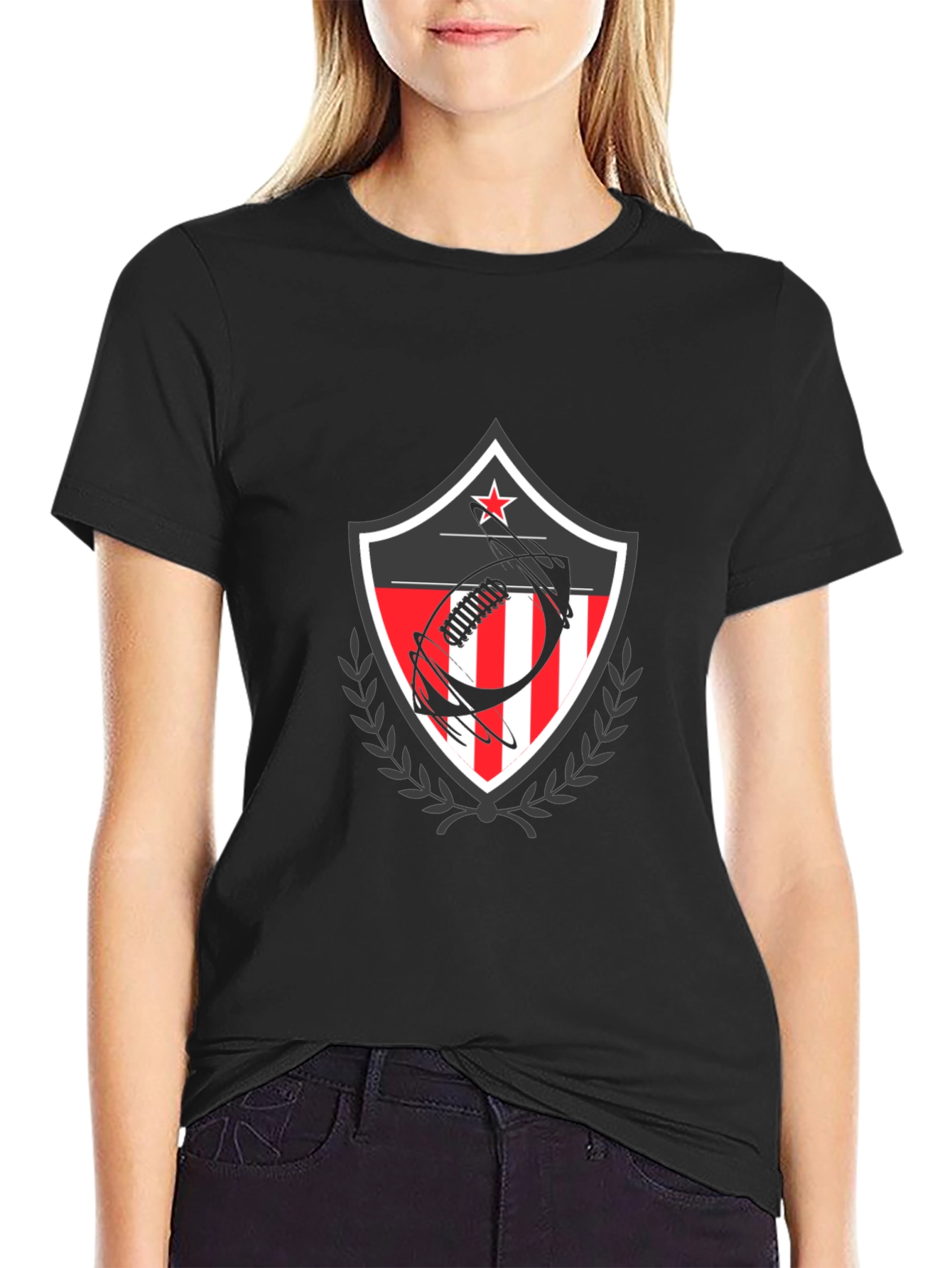 Patriotic Football Shield Graphic T-Shirt