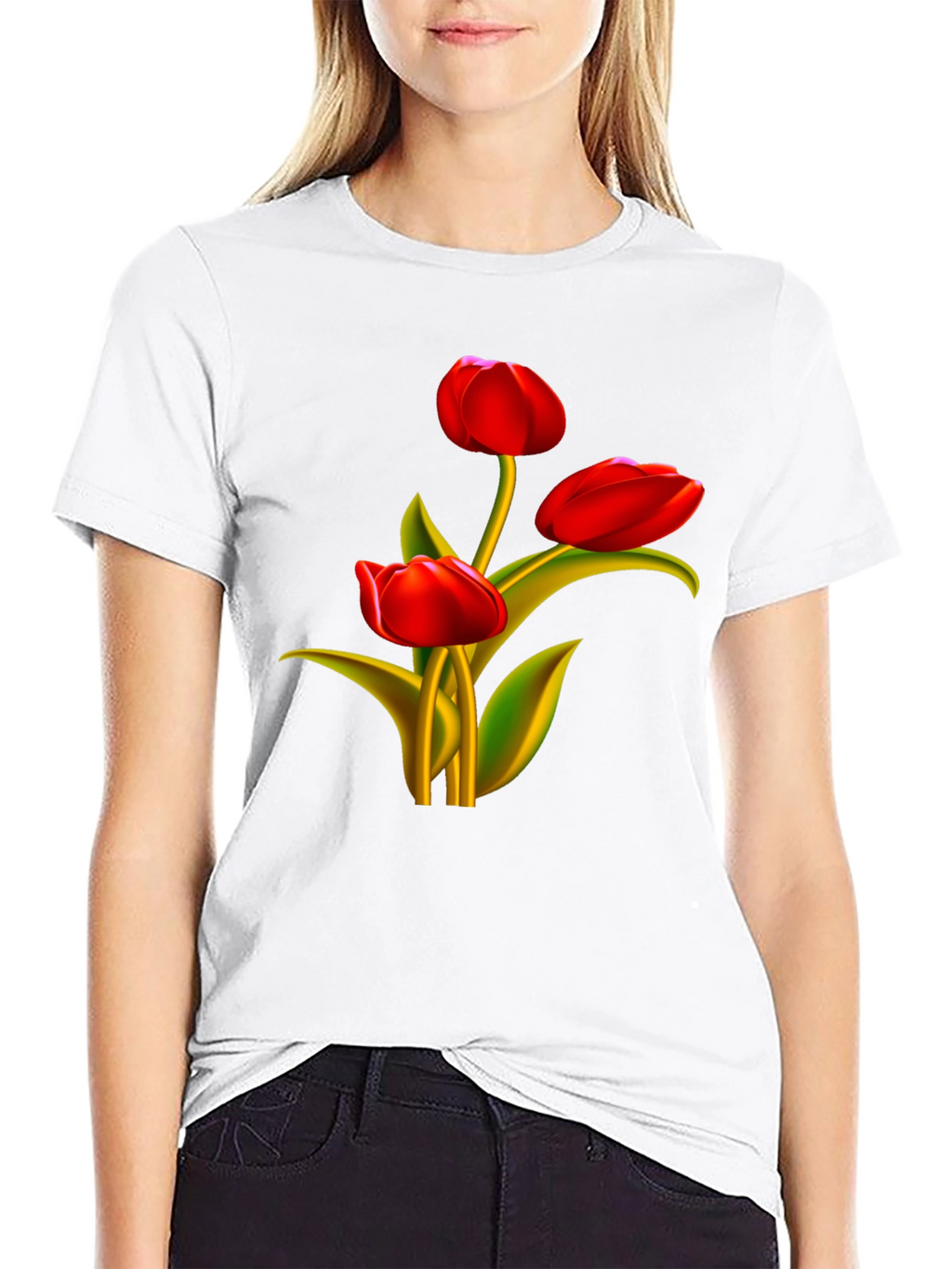 Tulip Graphic Black T-Shirt
