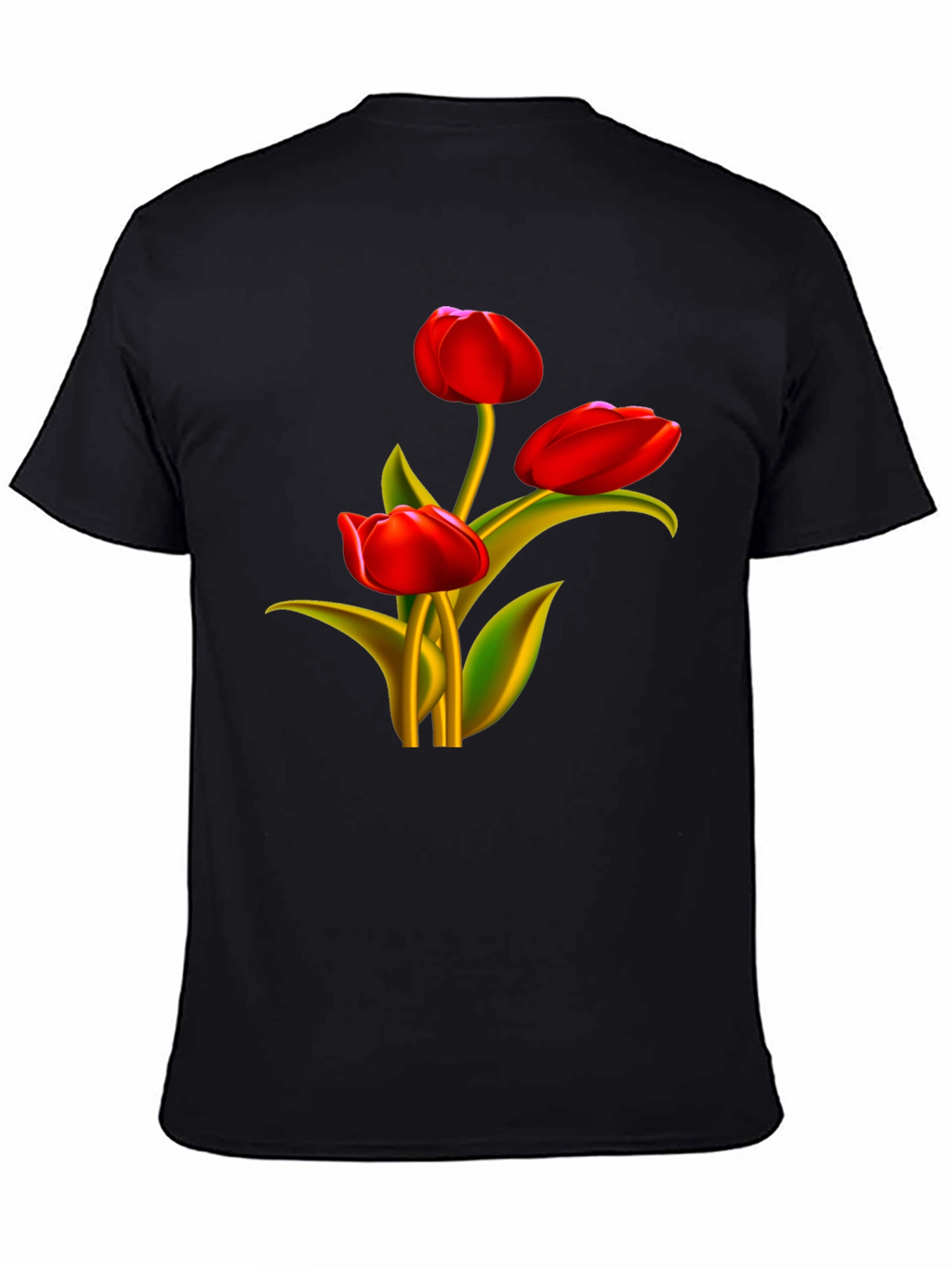 Tulip Graphic Black T-Shirt