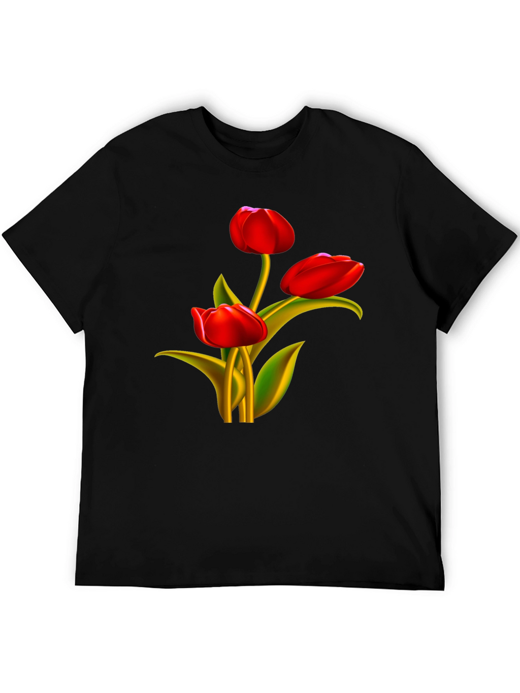Tulip Graphic Black T-Shirt