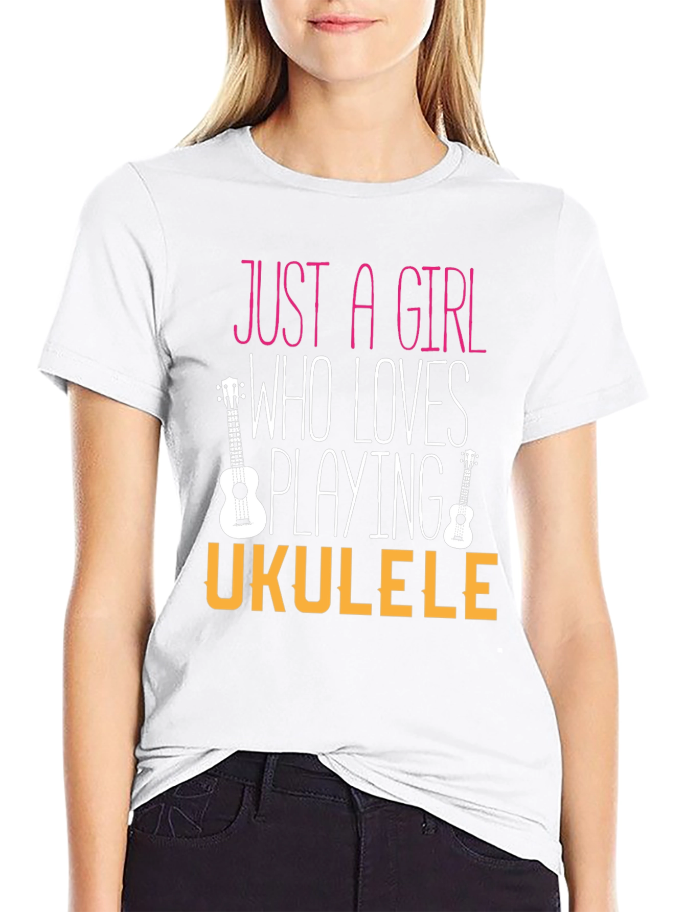 Just a Girl Who Loves Playing Ukulele T-Shirt