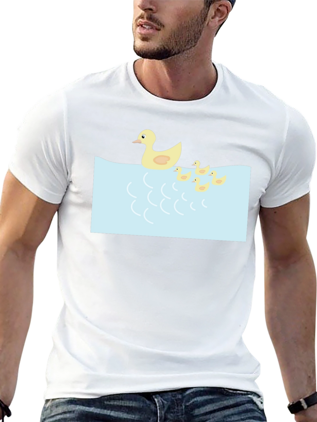 Duck Family Graphic Tee - Casual Black T-Shirt