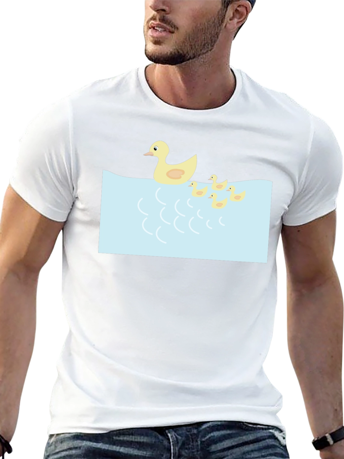 Duck Family Graphic Tee - Casual Black T-Shirt