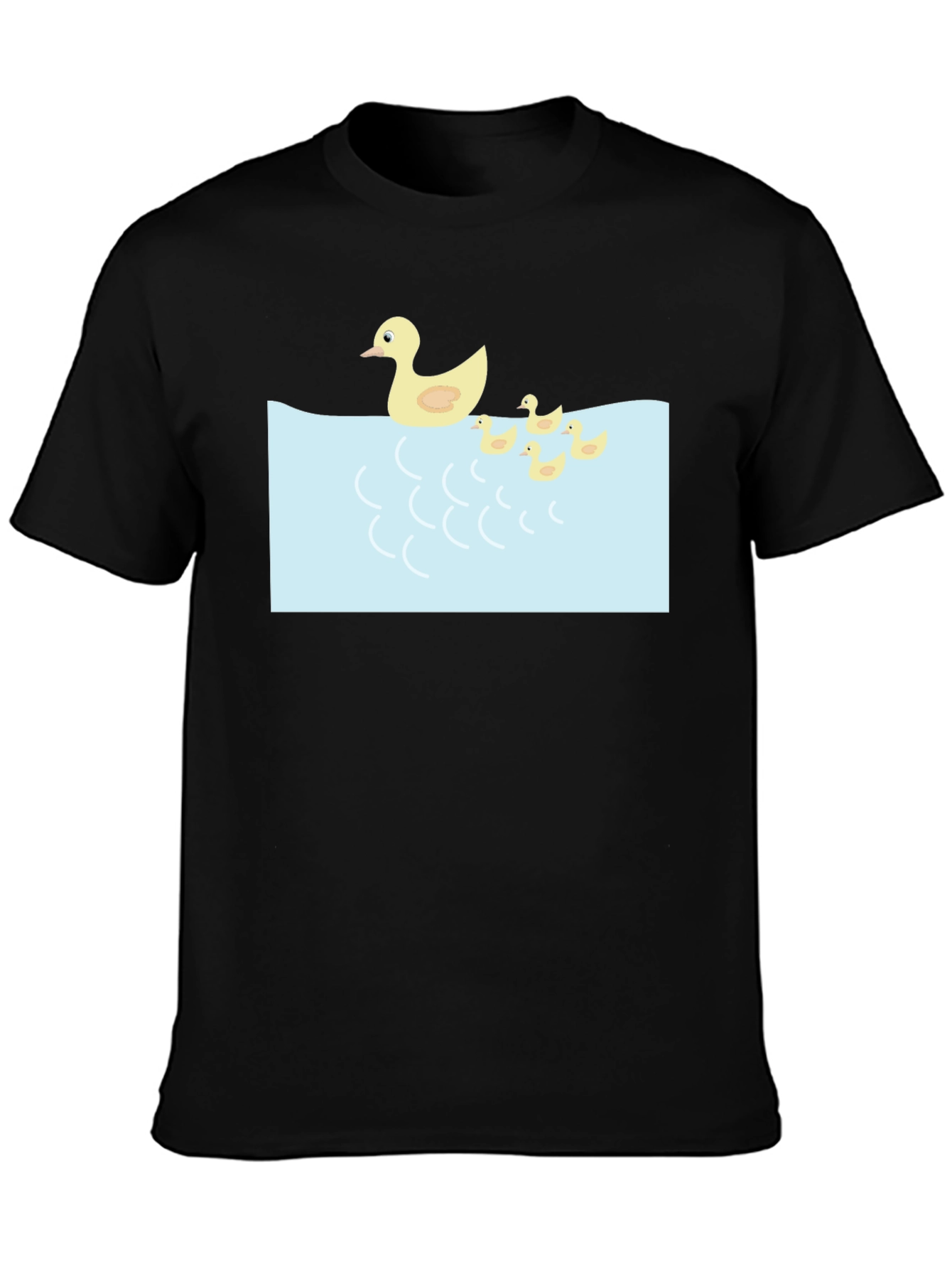 Duck Family Graphic Tee - Casual Black T-Shirt