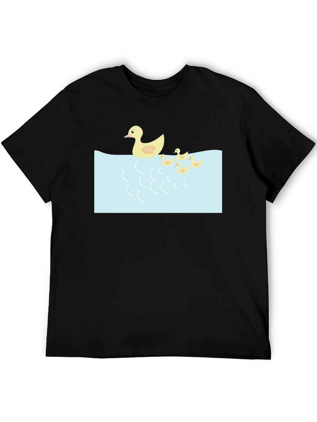 Duck Family Graphic Tee - Casual Black T-Shirt