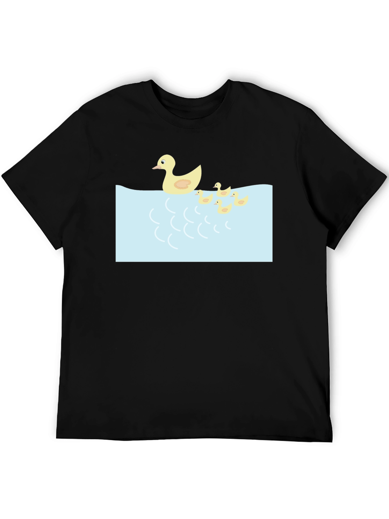Duck Family Graphic Tee - Casual Black T-Shirt