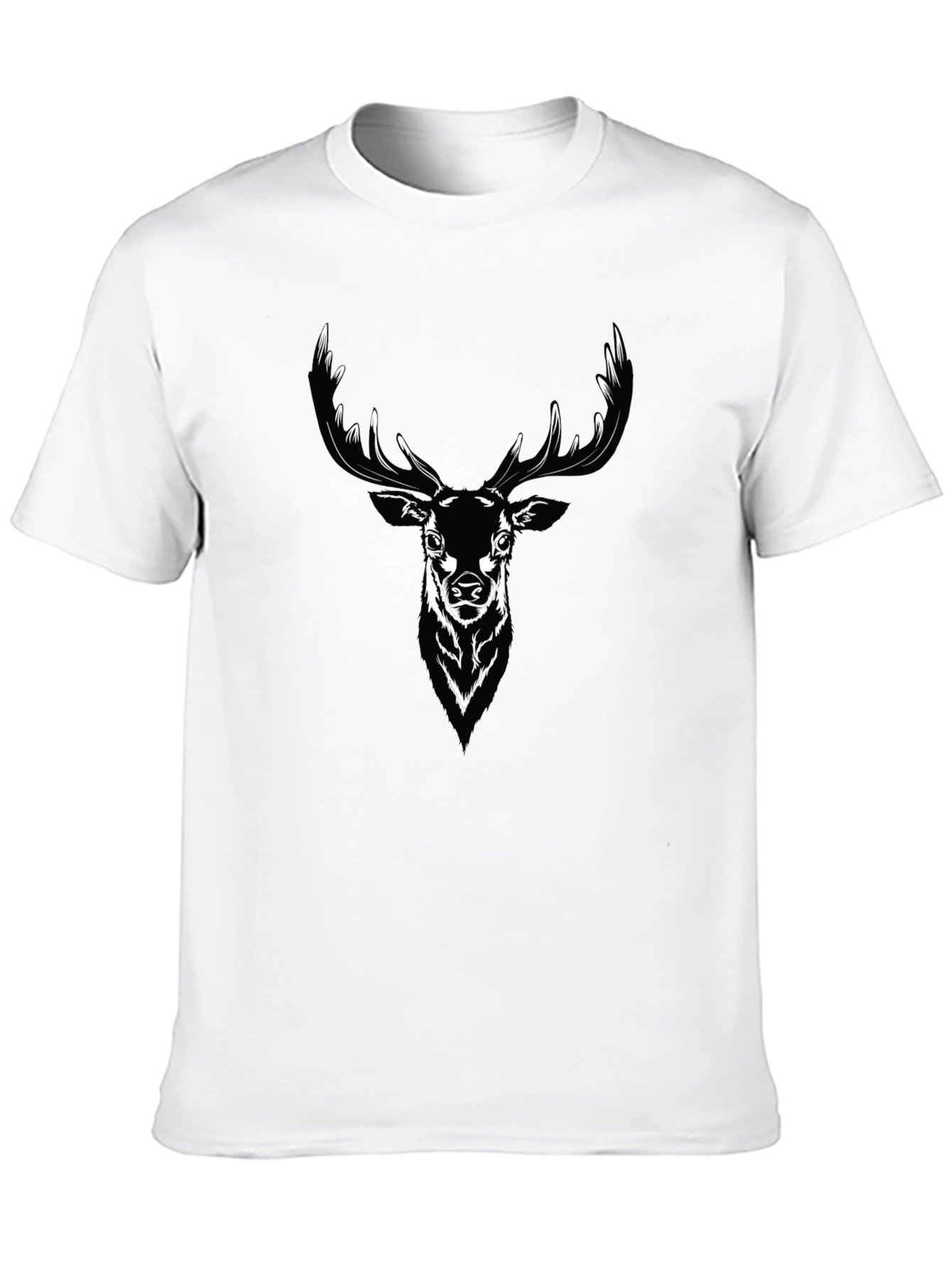 Black T-Shirt with Stag Graphic