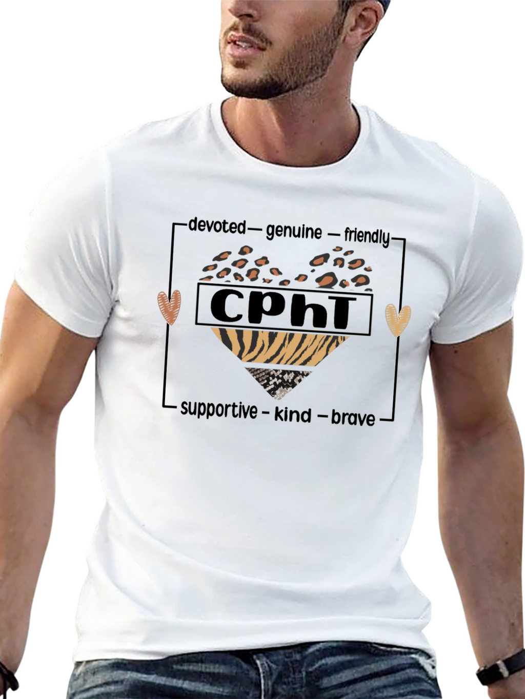 CPhi Heart Graphic T-Shirt - Devoted Genuine Friendly