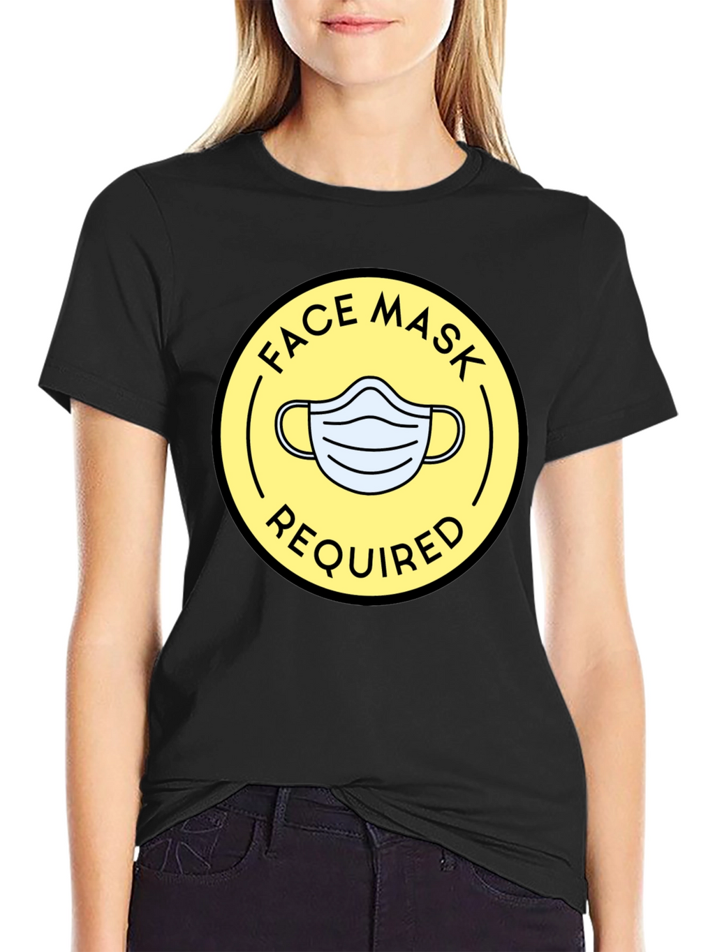 Face Mask Required Graphic Tee - Black
