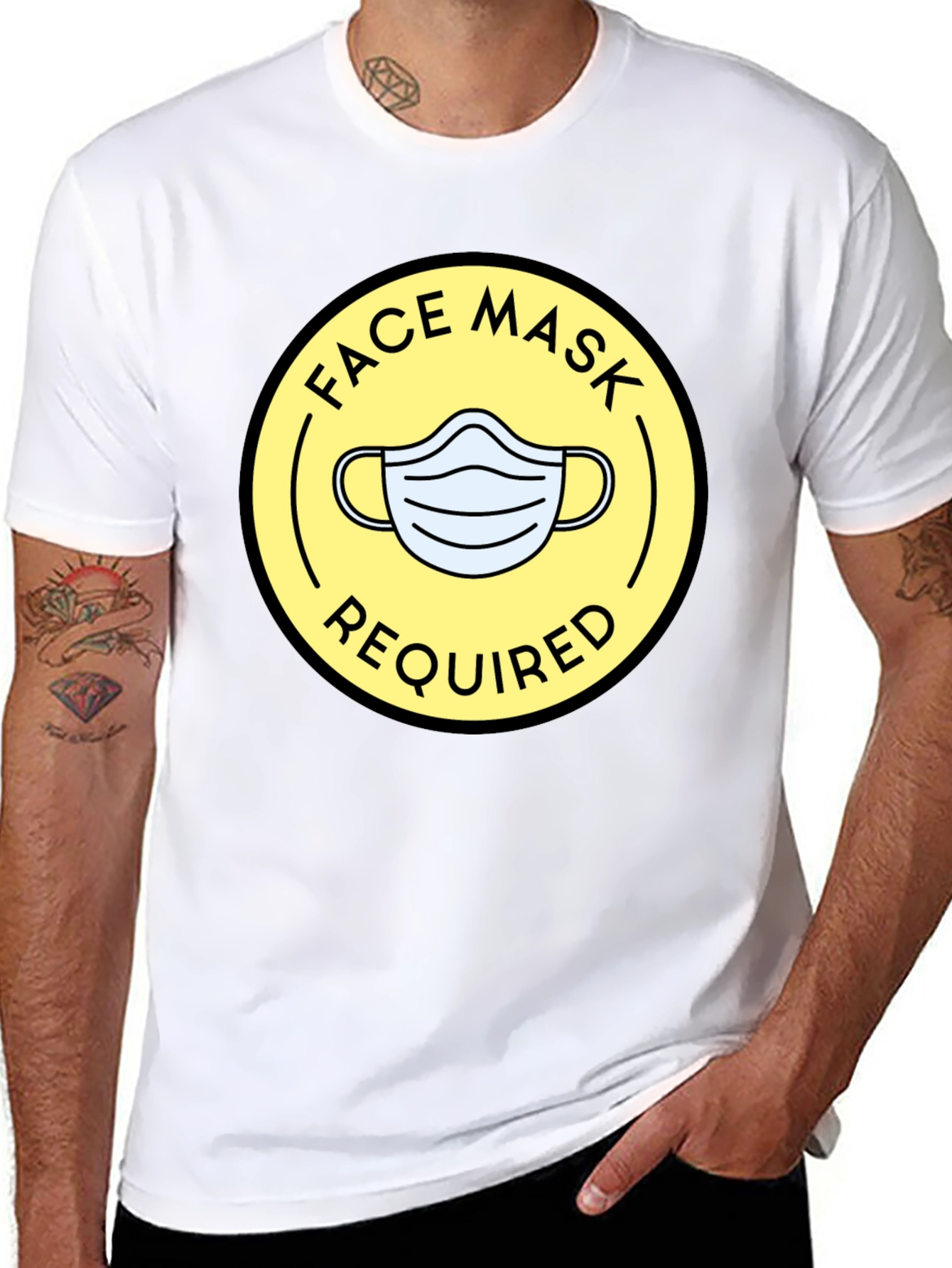 Face Mask Required Graphic Tee - Black