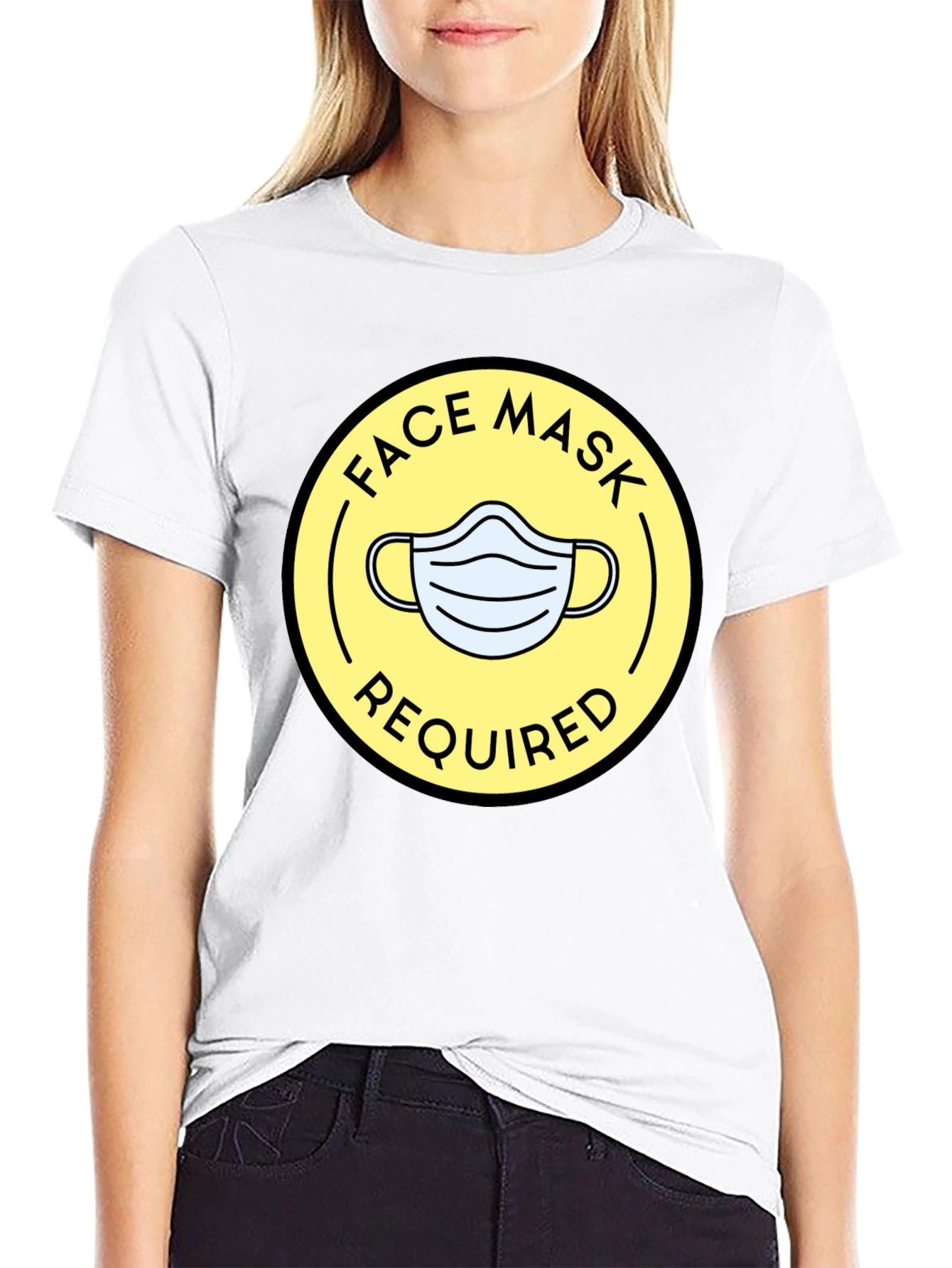 Face Mask Required Graphic Tee - Black