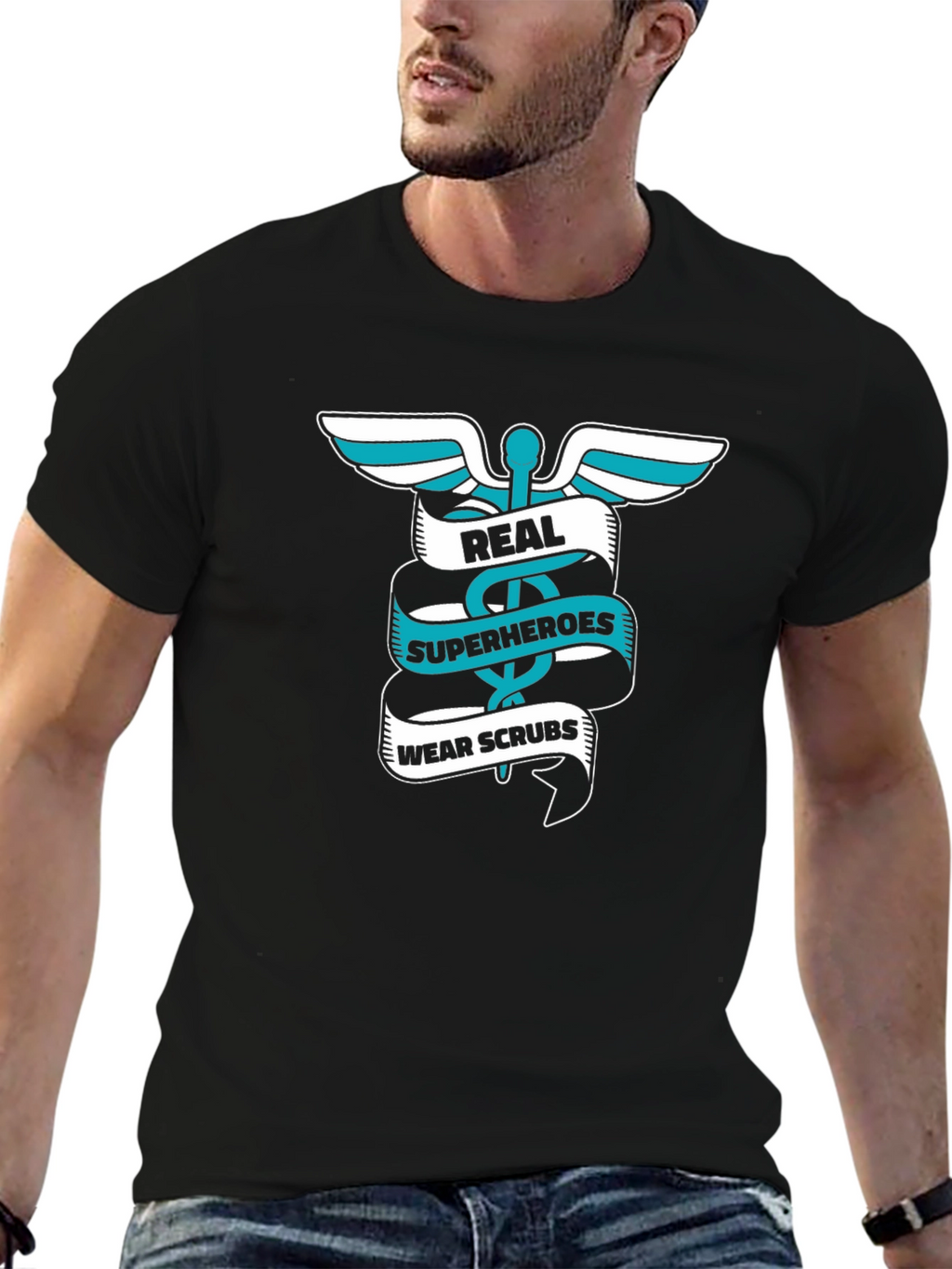 Real Superheroes Wear Scrubs Graphic Tee