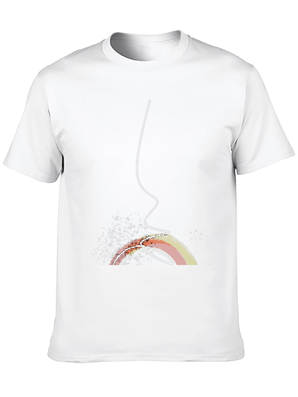 Abstract Rainbow Line Art Black Tee