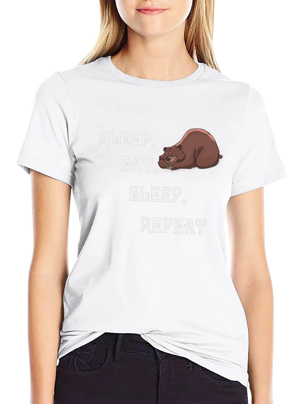Sleep Eat Repeat Bear Graphic T-Shirt
