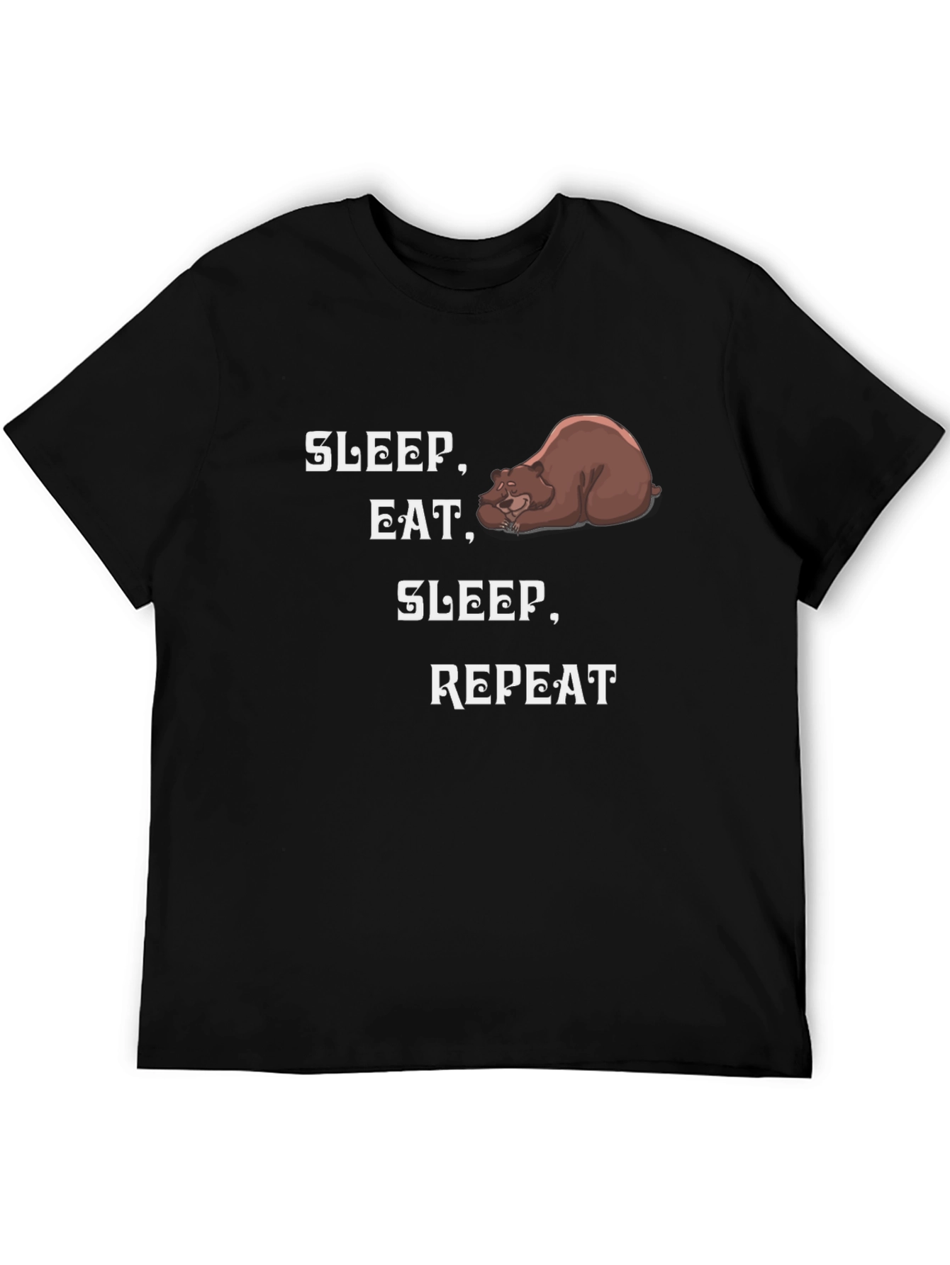 Sleep Eat Repeat Bear Graphic T-Shirt