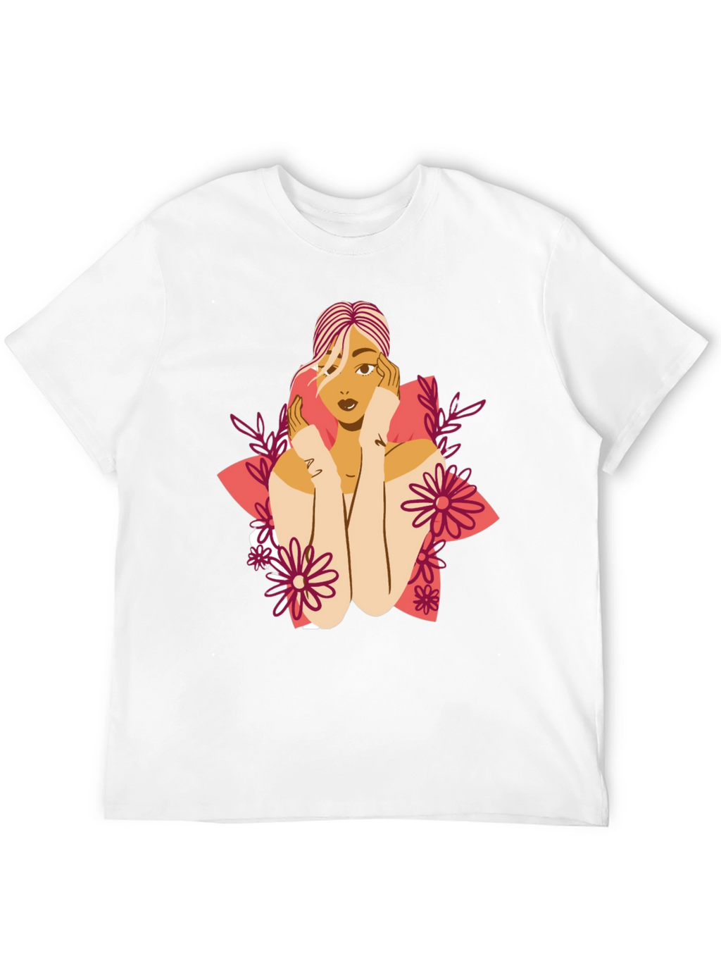 Floral Woman Graphic Tee - Stylish Comfort