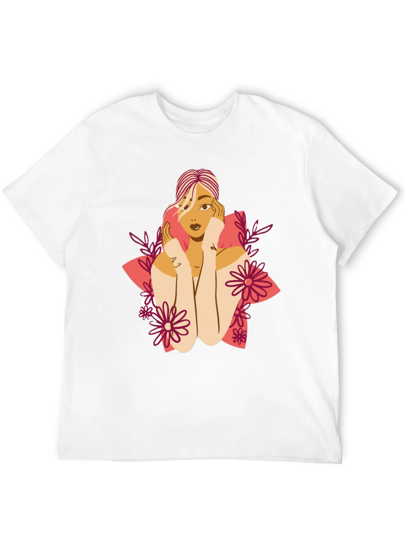 Floral Woman Graphic Tee - Stylish Comfort
