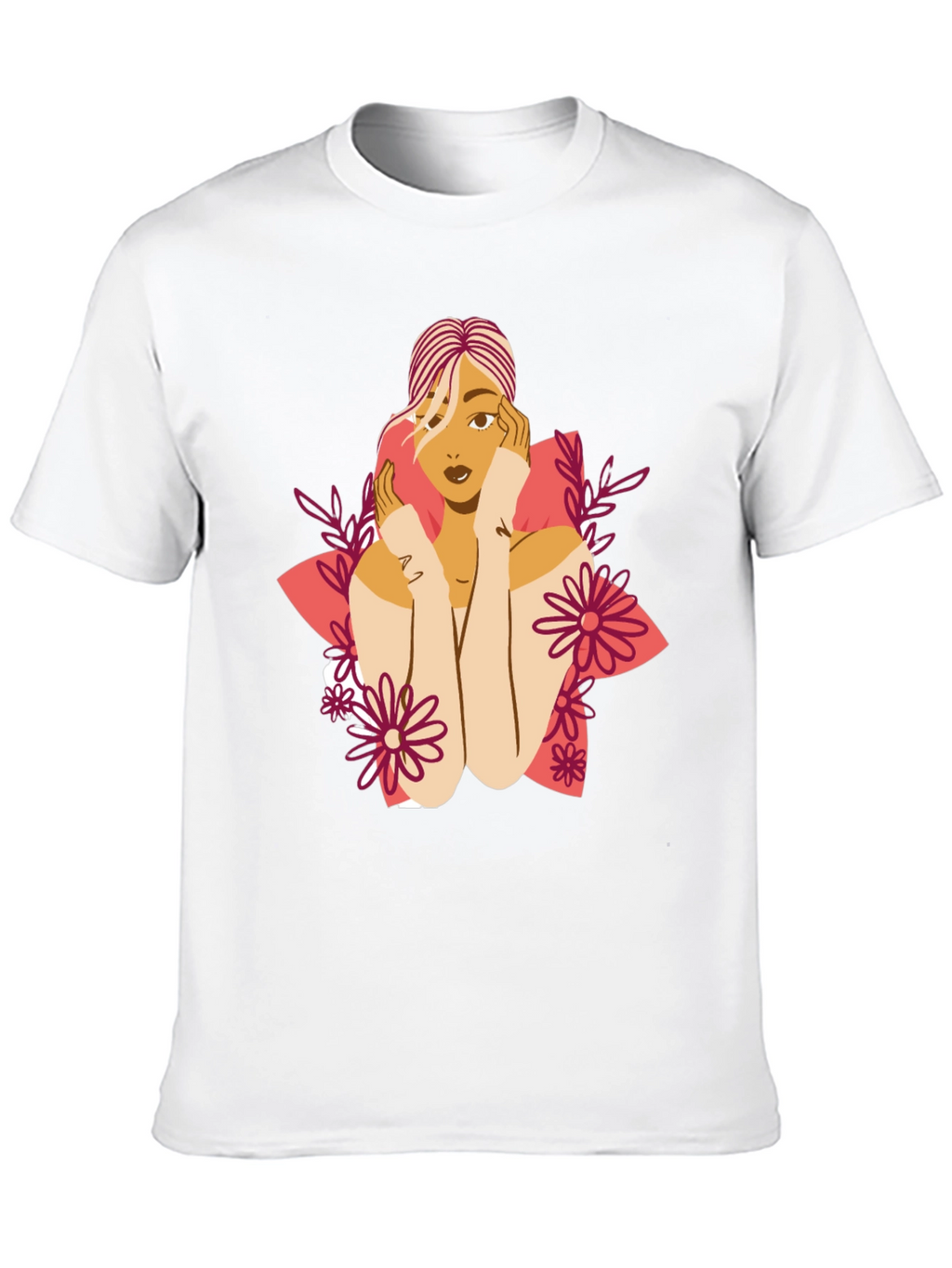 Floral Woman Graphic Tee - Stylish Comfort