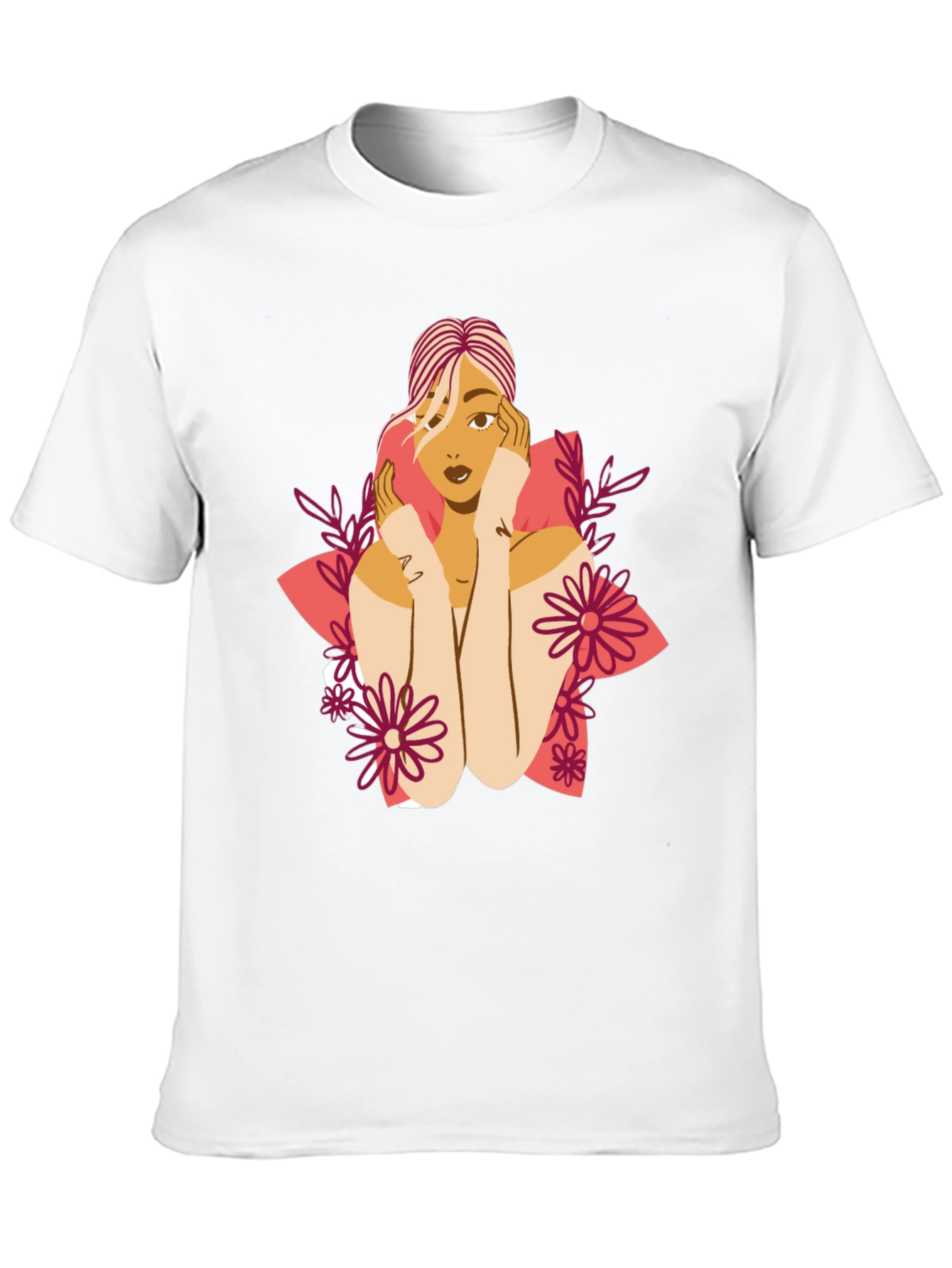 Floral Woman Graphic Tee - Stylish Comfort