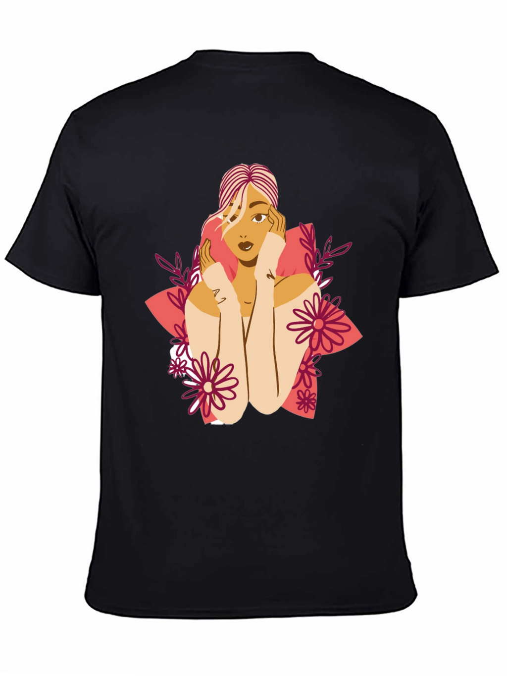 Floral Woman Graphic Tee - Stylish Comfort
