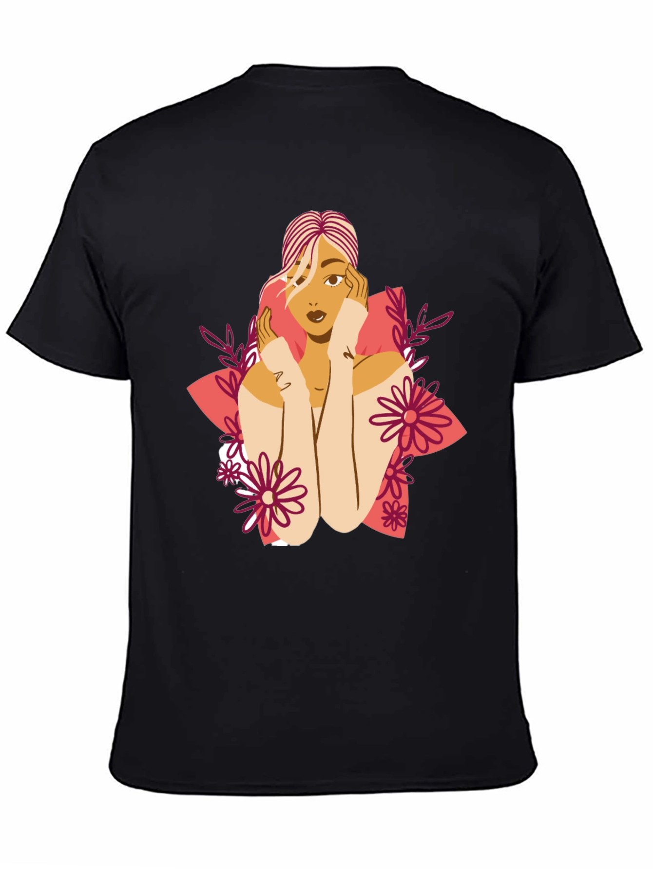Floral Woman Graphic Tee - Stylish Comfort
