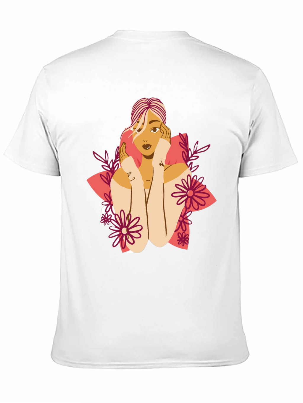 Floral Woman Graphic Tee - Stylish Comfort
