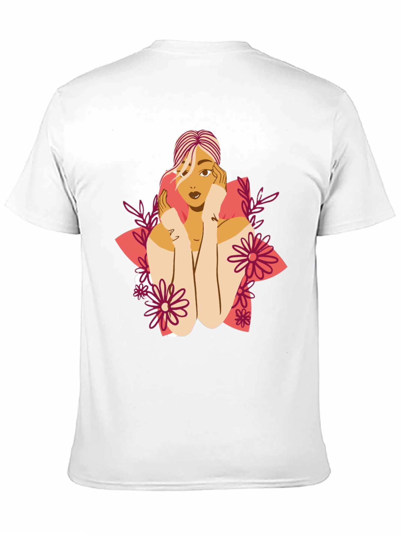 Floral Woman Graphic Tee - Stylish Comfort