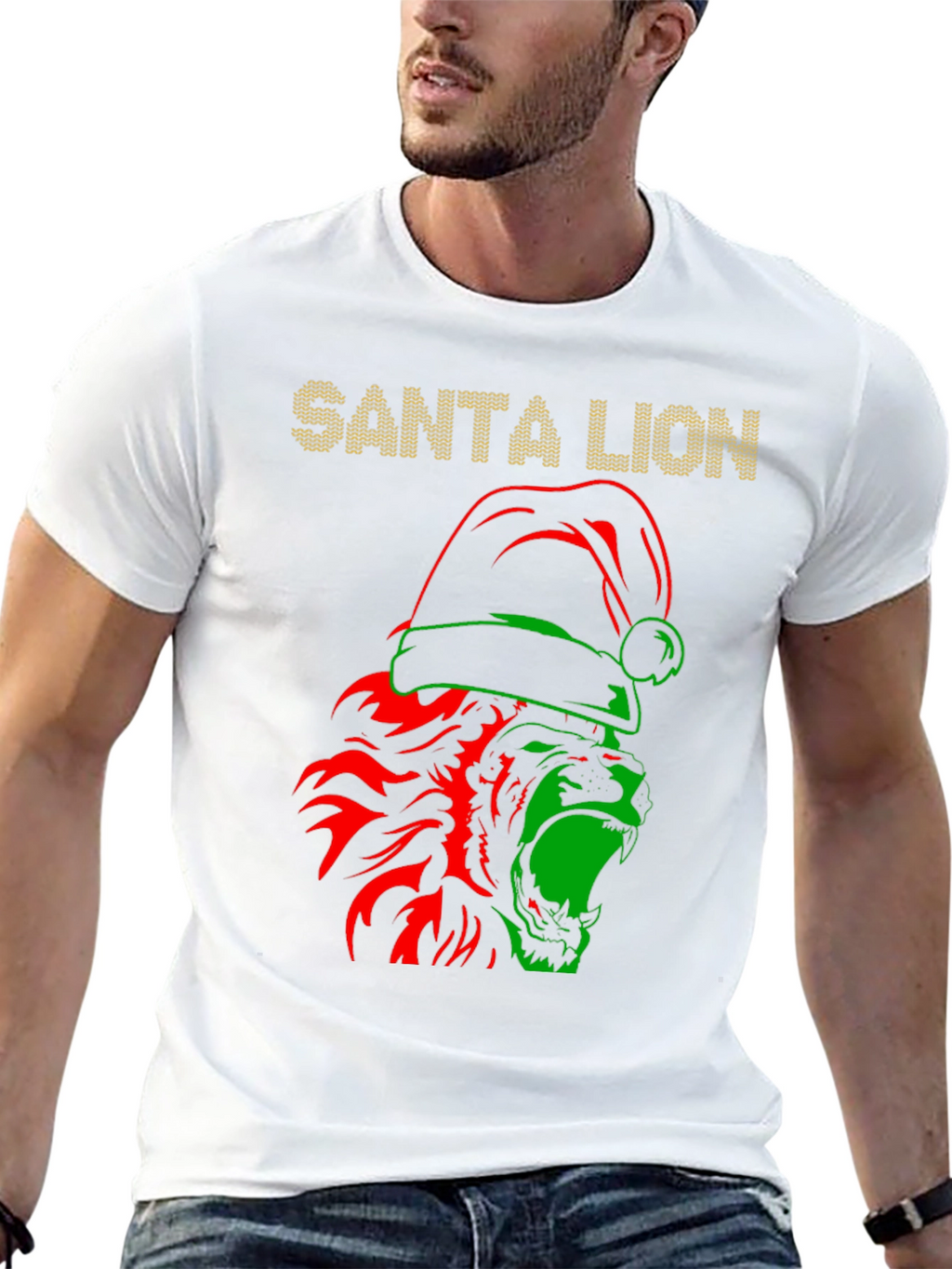 Santa Lion Graphic T-Shirt