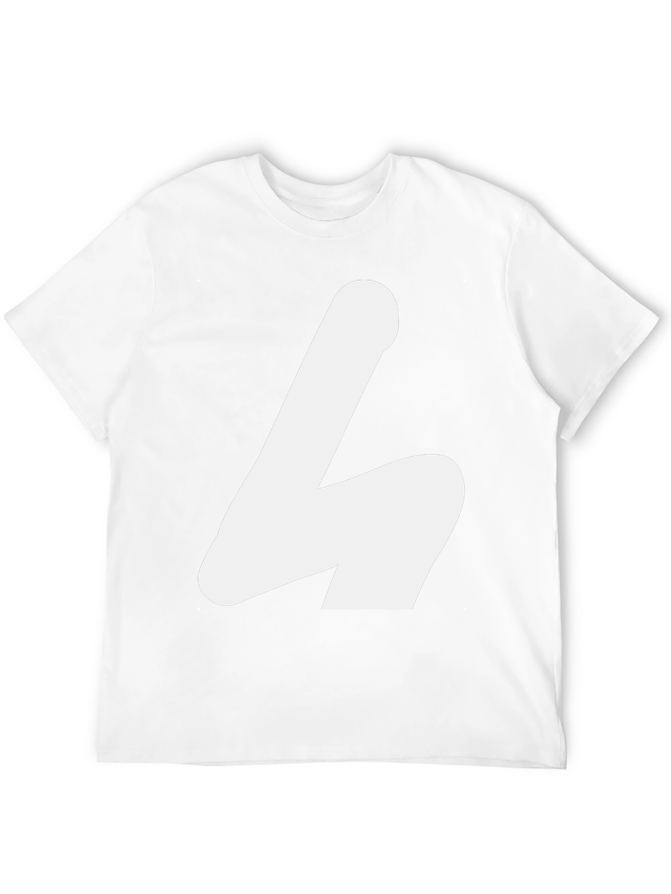 White Shape on Black Tee