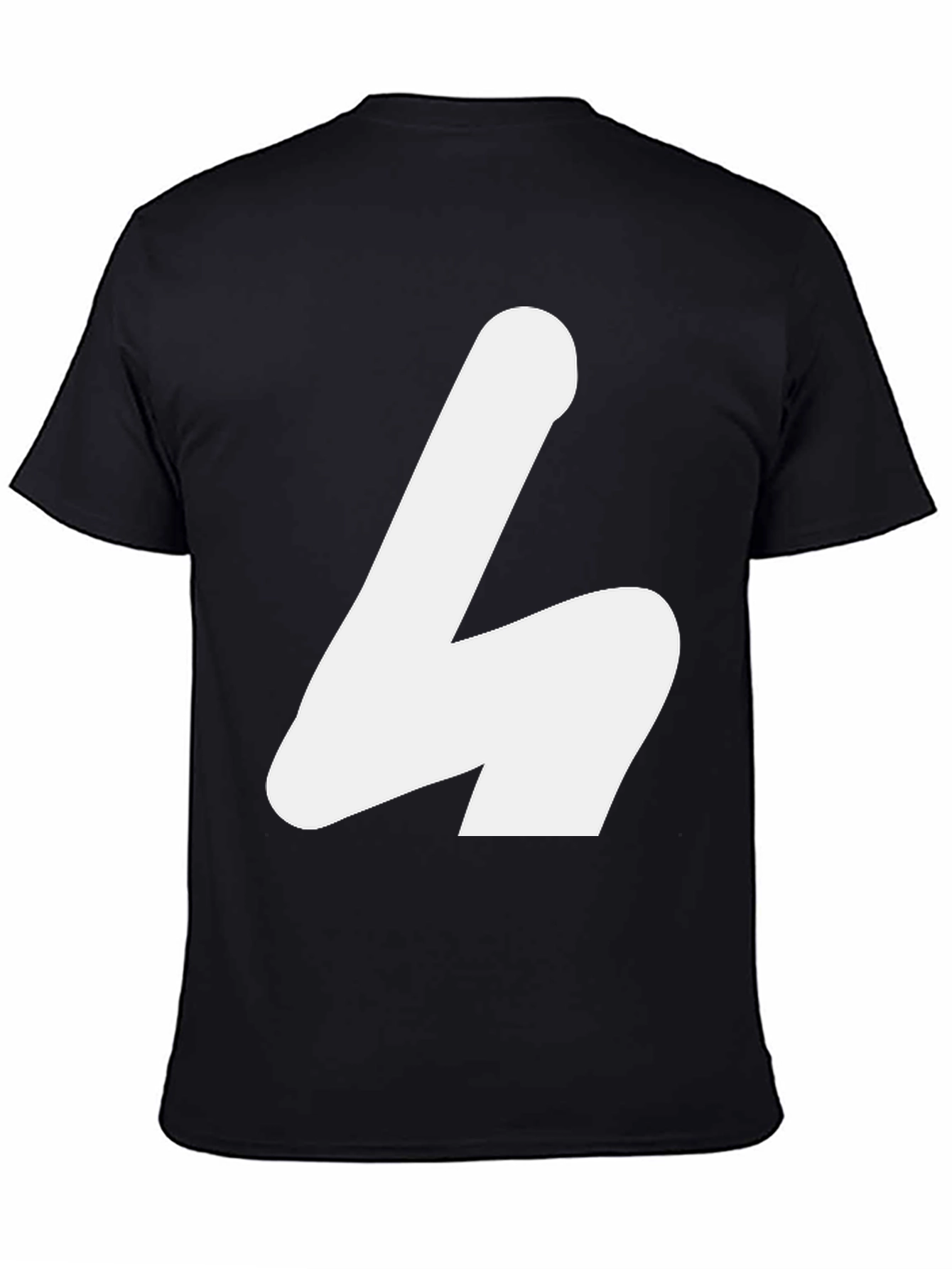 White Shape on Black Tee