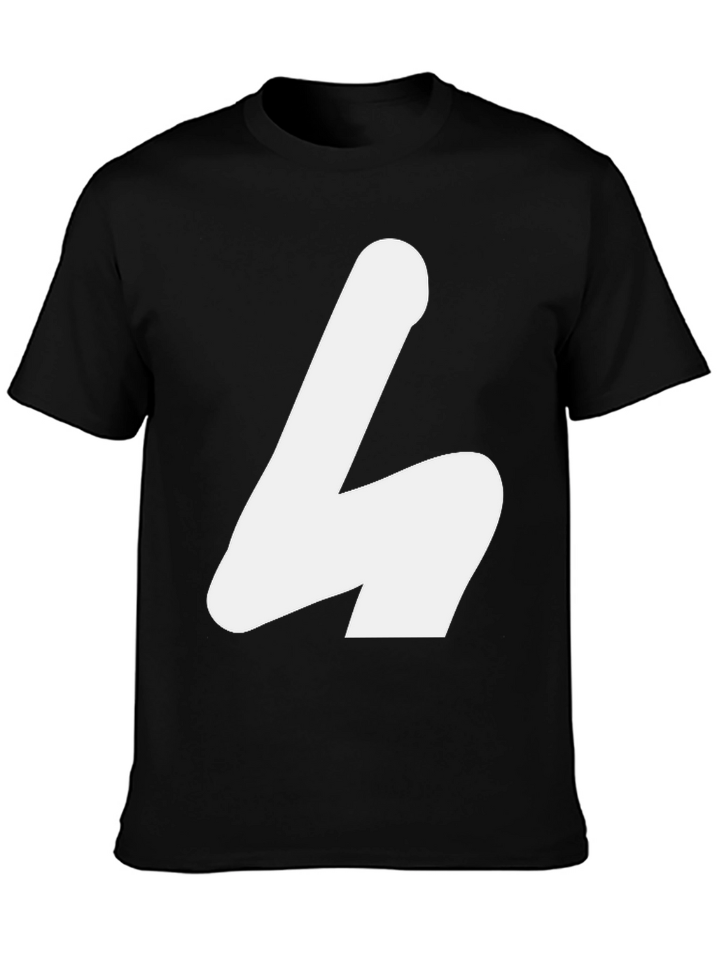 White Shape on Black Tee