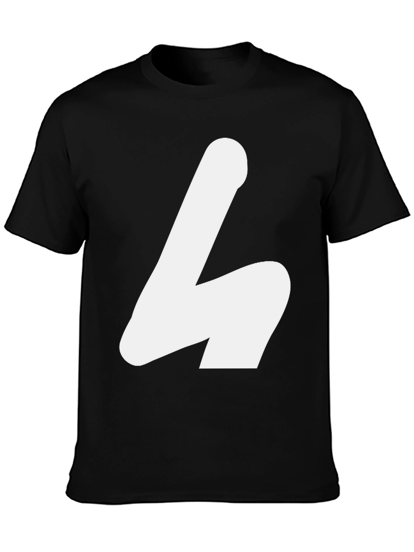 White Shape on Black Tee