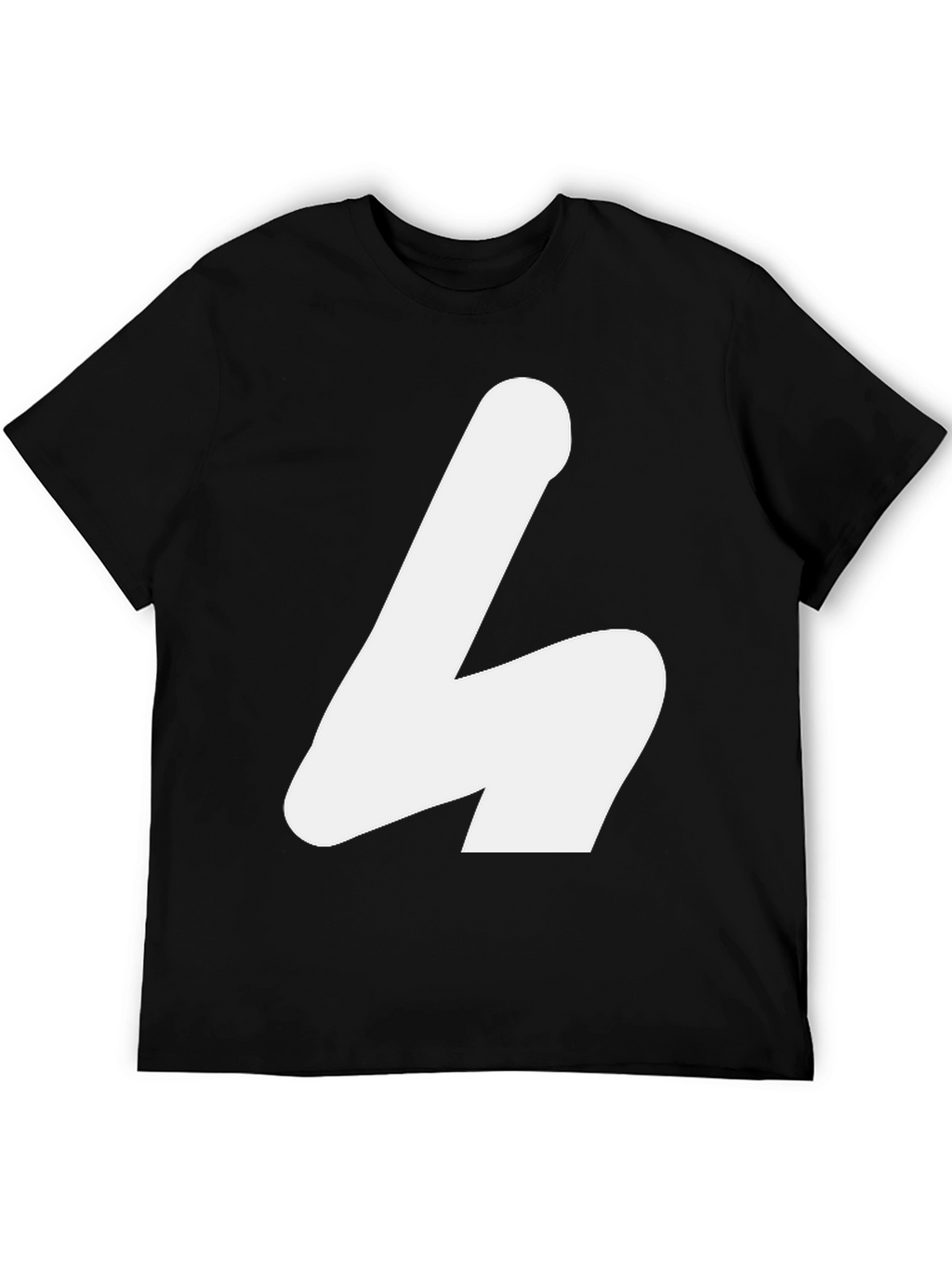 White Shape on Black Tee