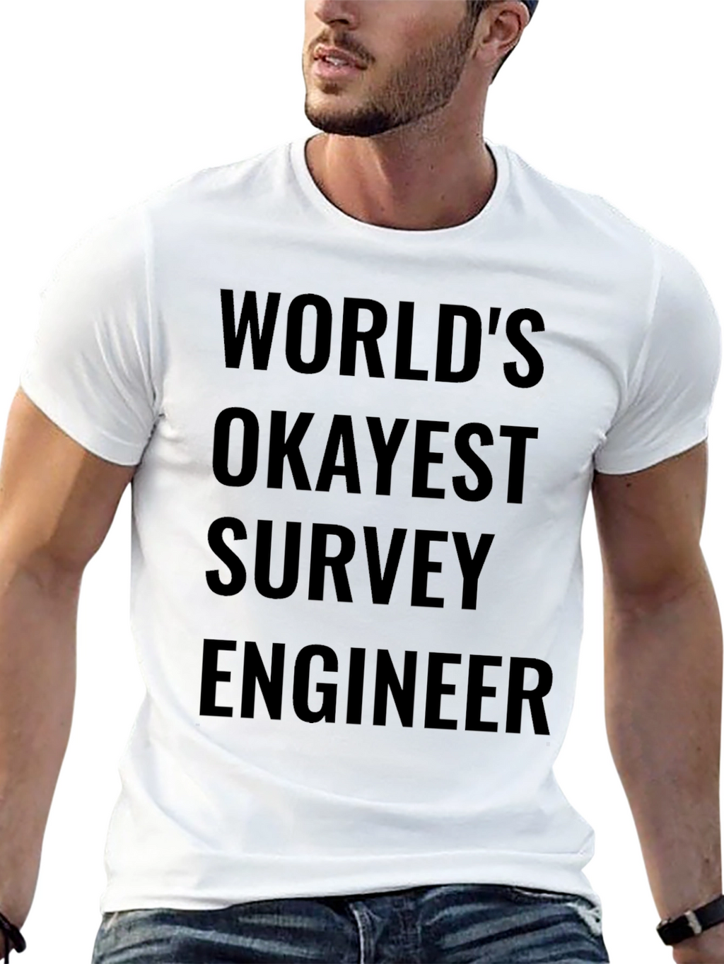 Worlds Okayest Survey Engineer - Funny T-Shirt