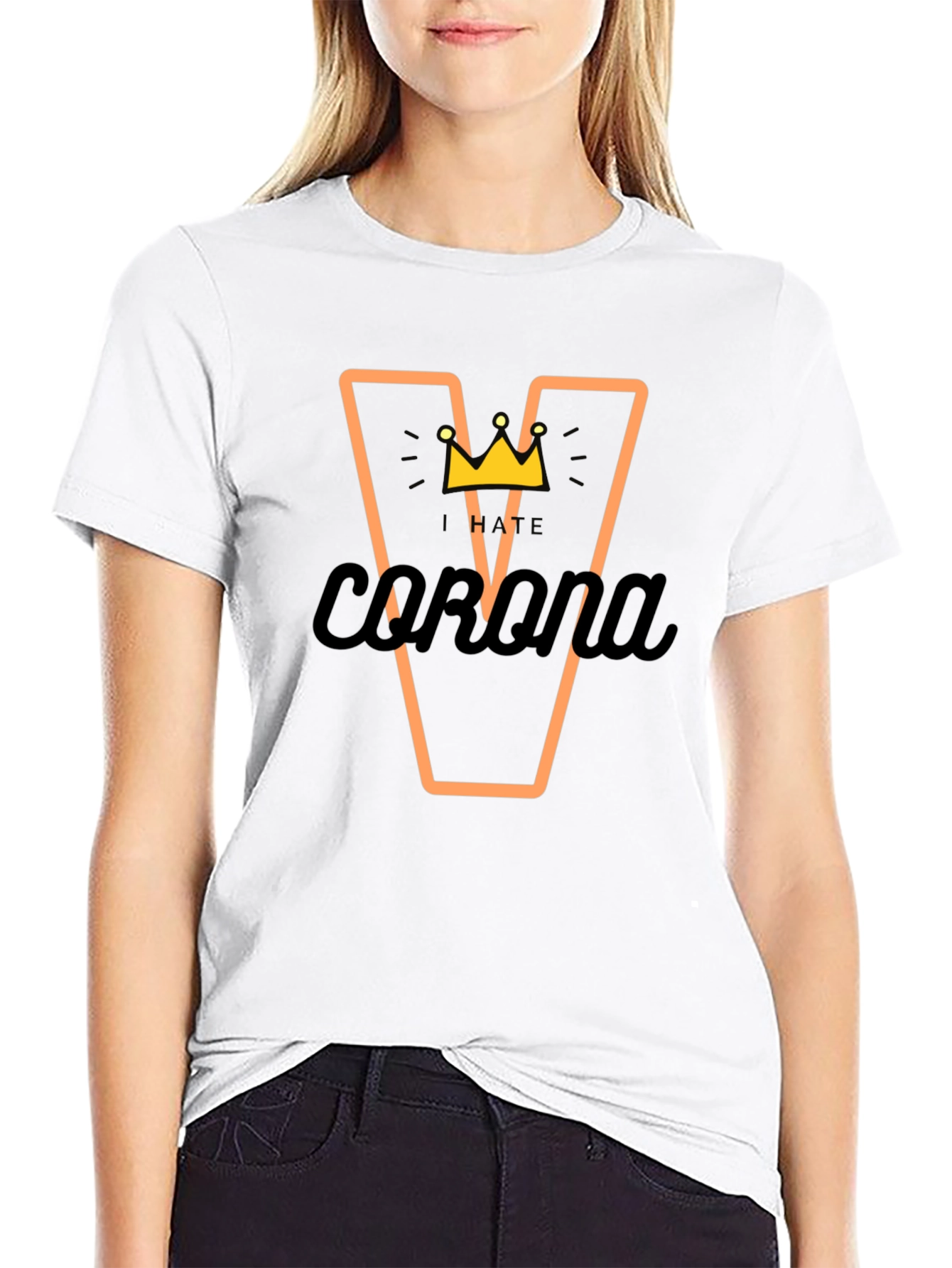 I Hate Corona T-Shirt - Black Graphic Tee