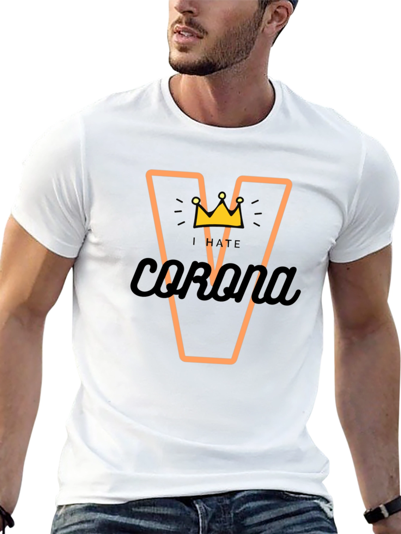 I Hate Corona T-Shirt - Black Graphic Tee