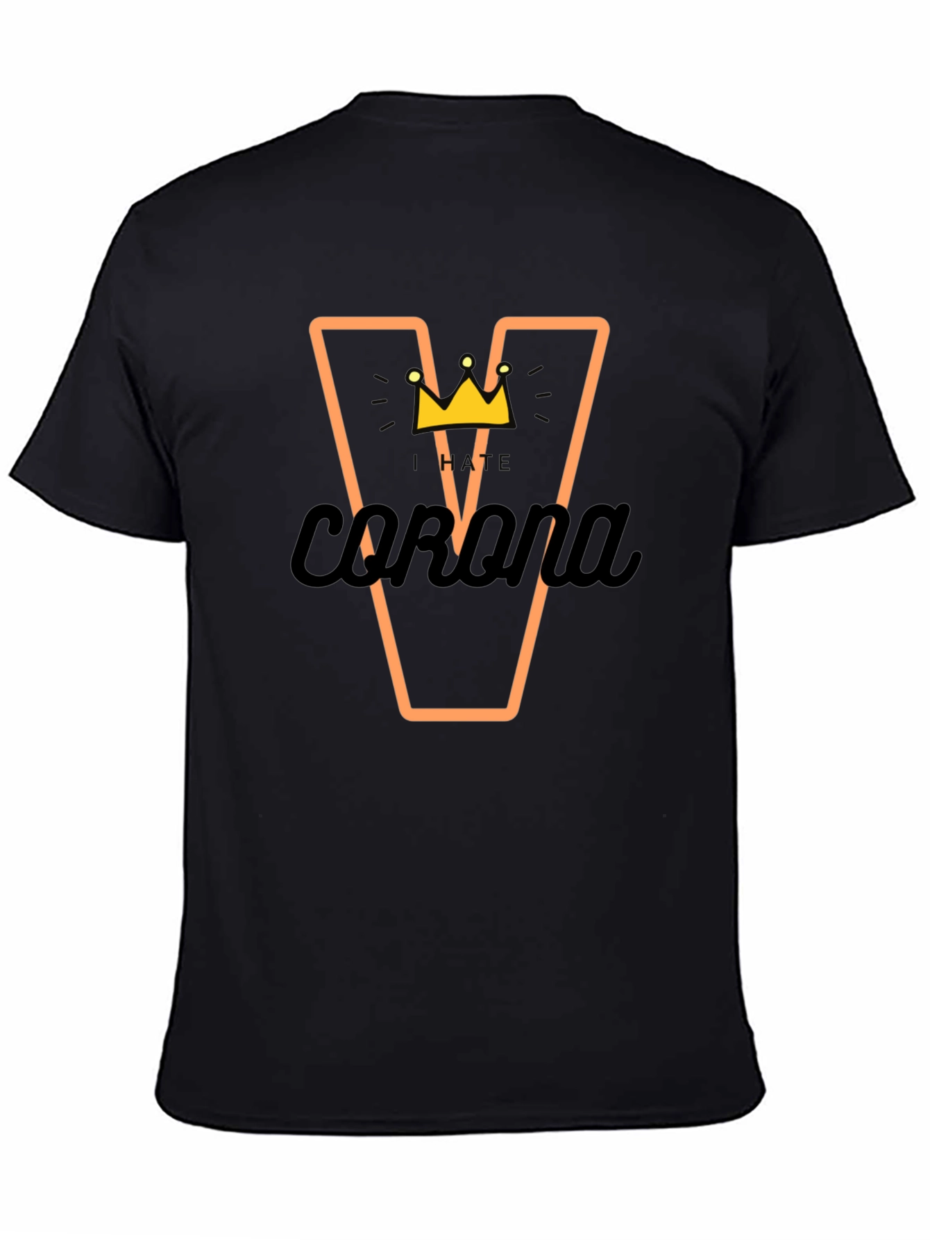 I Hate Corona T-Shirt - Black Graphic Tee