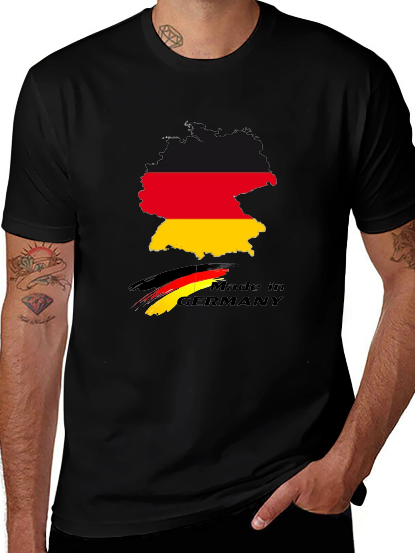 Germany Map T-Shirt - Black Cotton Tee