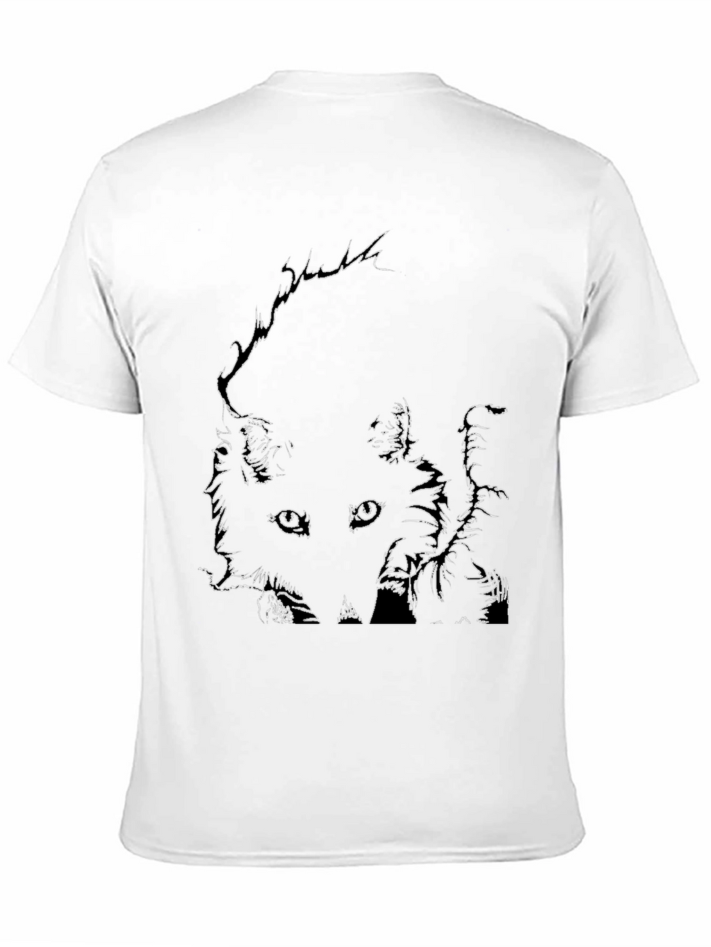 Abstract Face Line Art Black T-Shirt